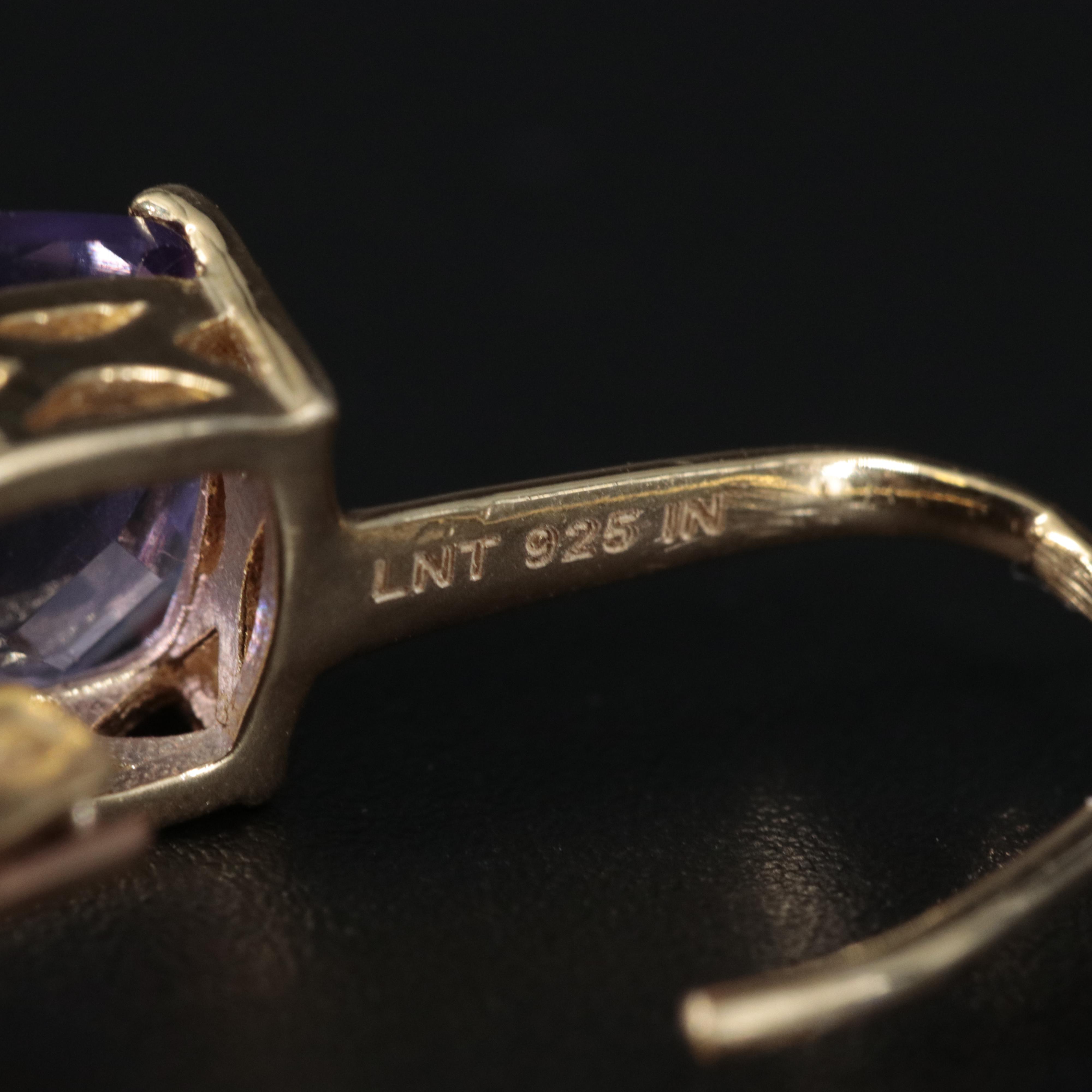 Sterling Silver Amethyst Drop Earrings