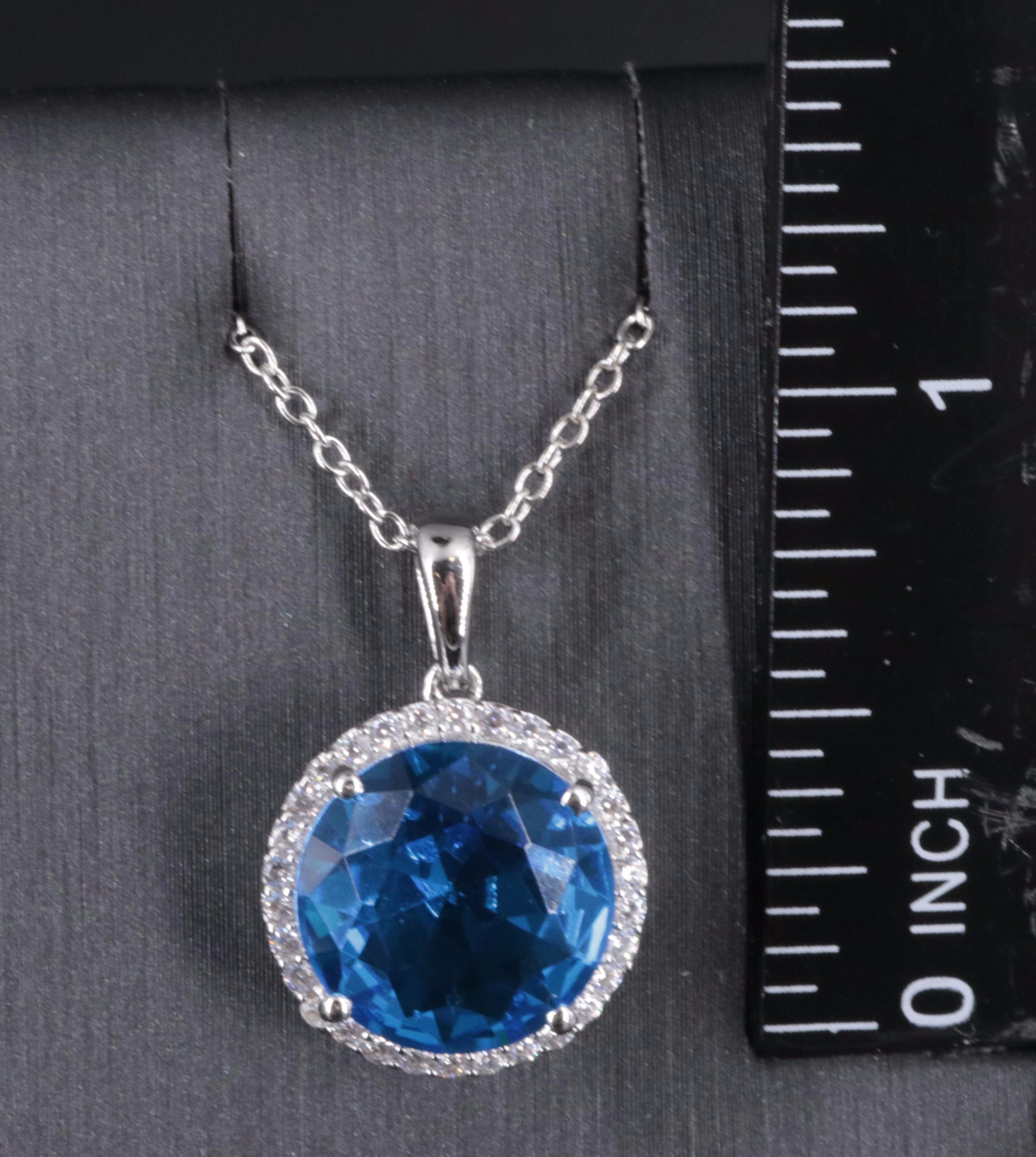 Sterling Silver Topaz Pendant Necklace