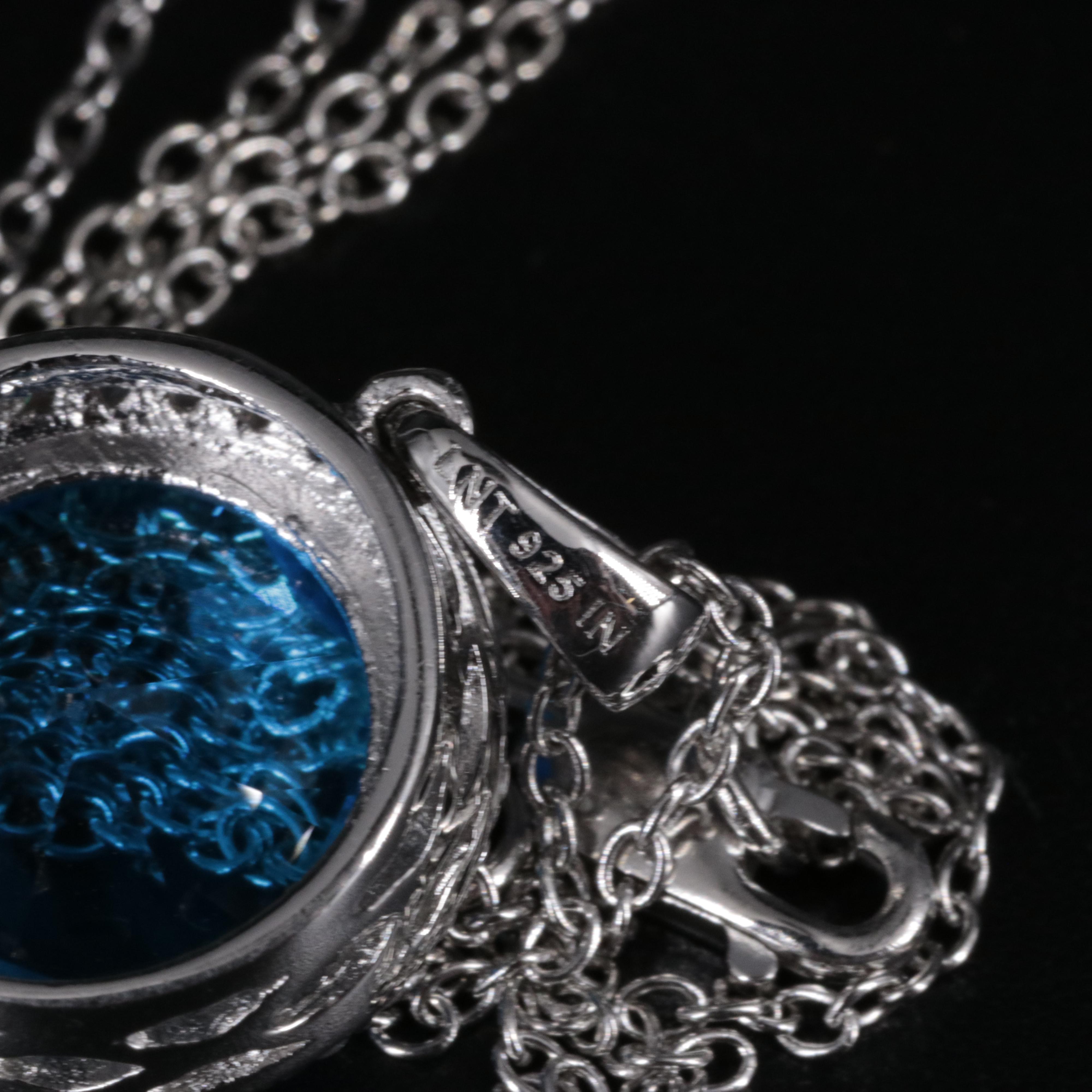 Sterling Silver Topaz Pendant Necklace