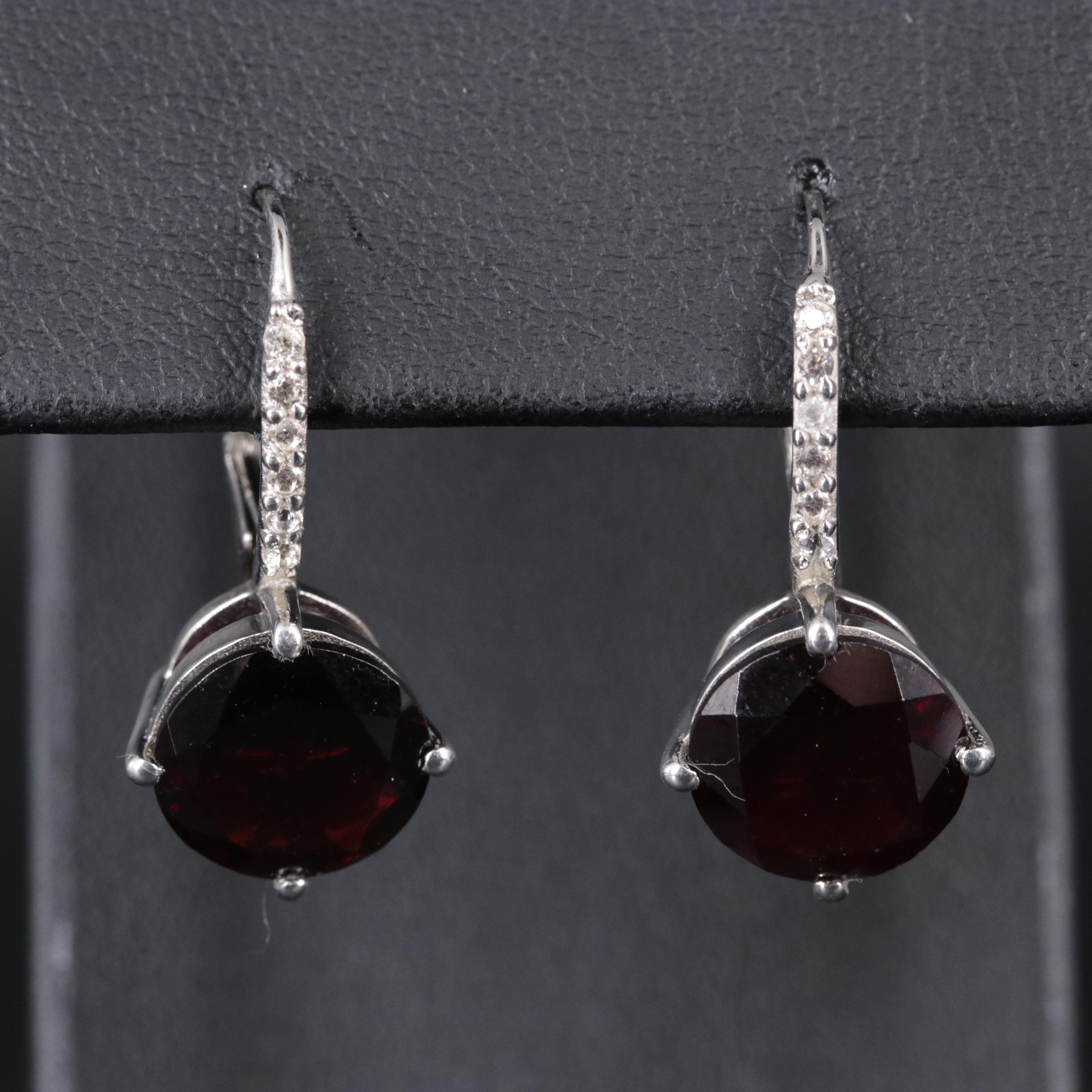 Sterling Silver Garnet Earrings