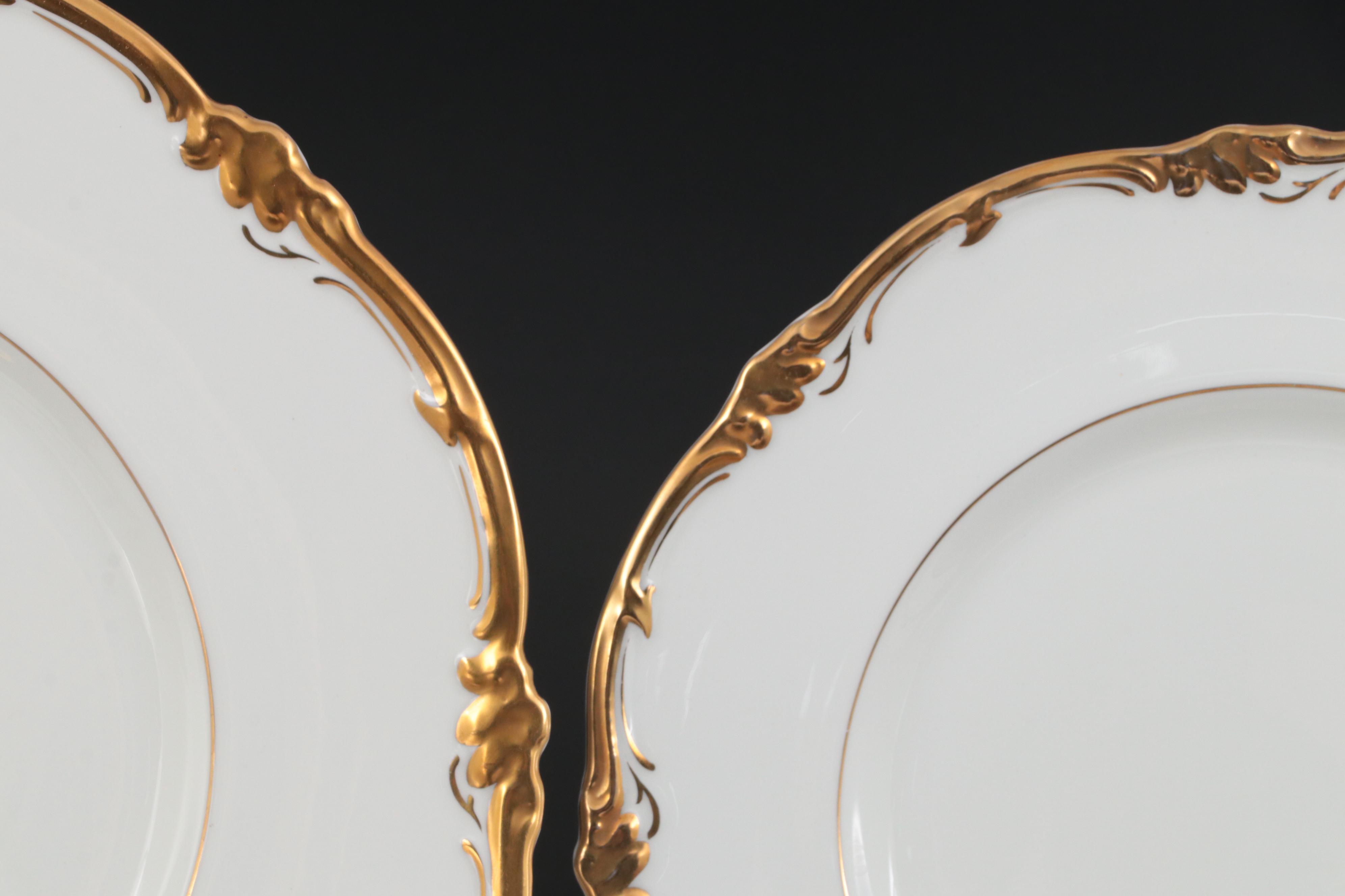 Royal Cauldon English Bone China "Eden" and Coalport Gilt Accented Dinnerware