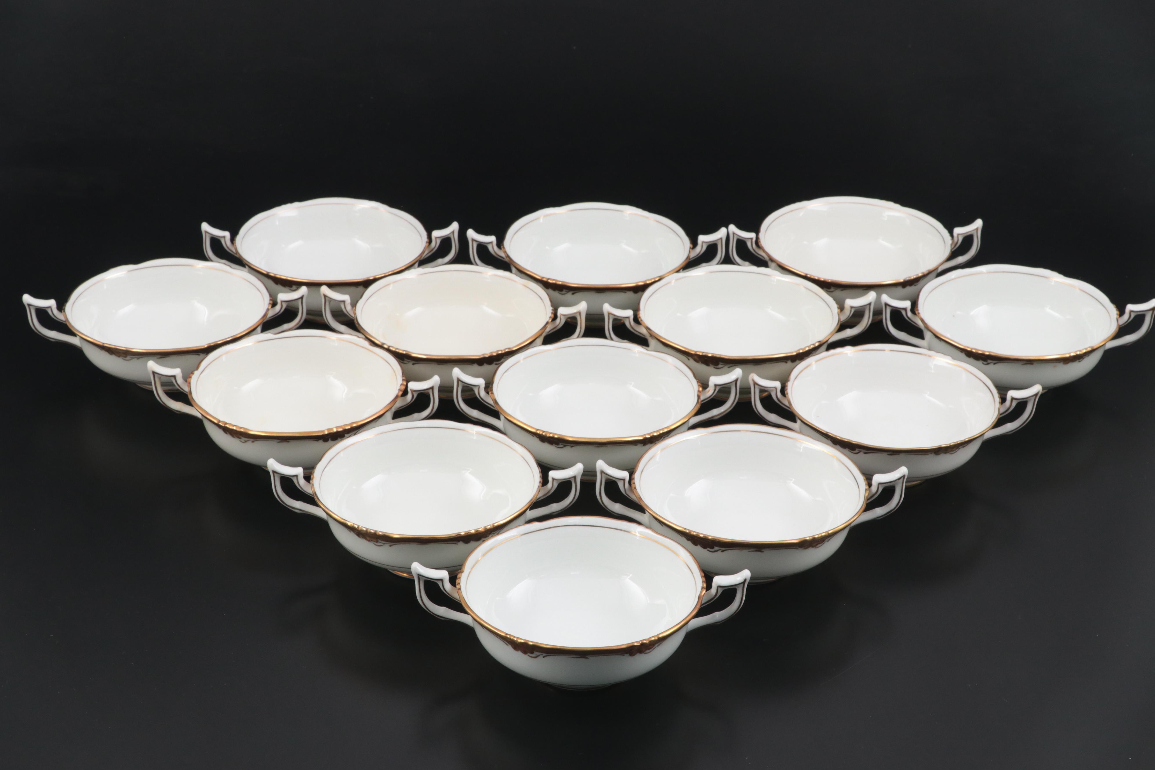 Royal Cauldon English Bone China "Eden" and Coalport Gilt Accented Dinnerware