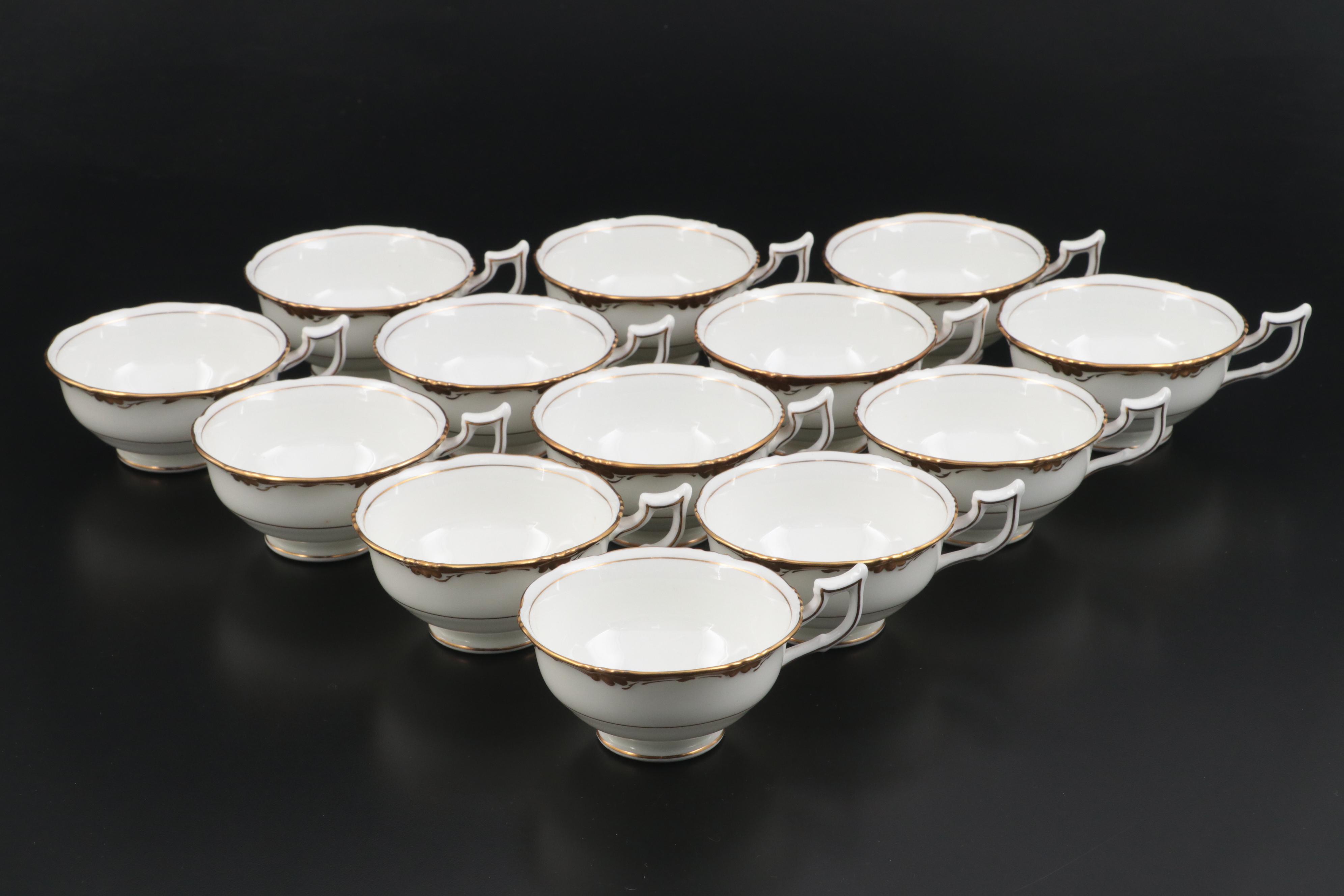 Royal Cauldon English Bone China "Eden" and Coalport Gilt Accented Dinnerware