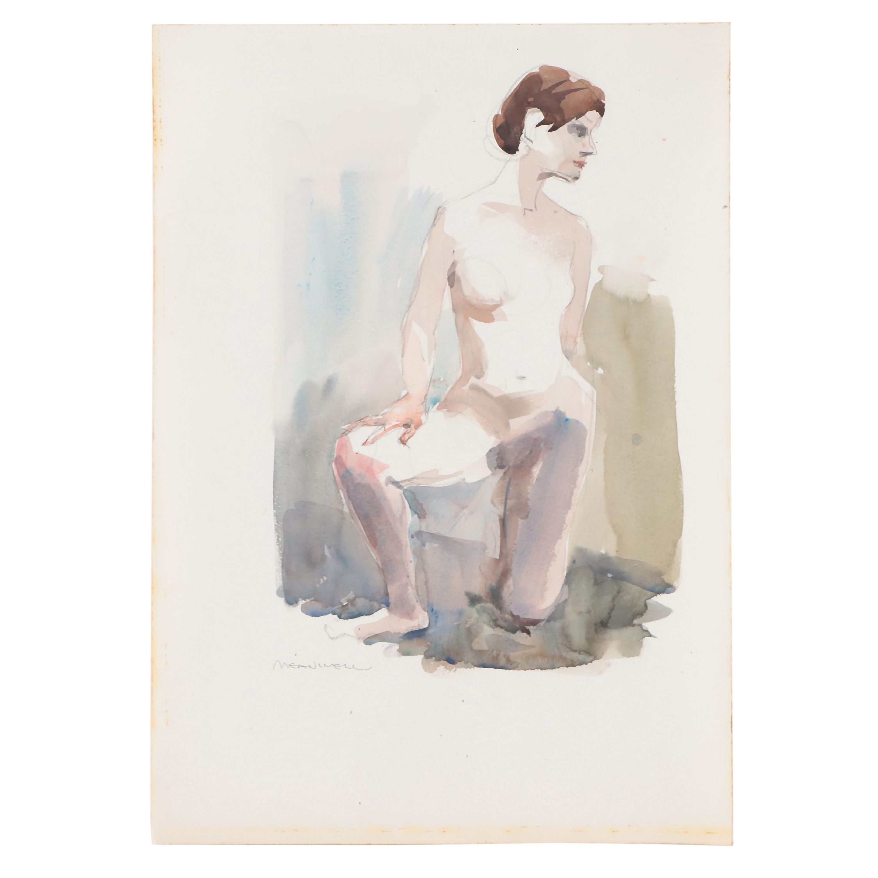 Jack Meanwell Figural Watercolor Painting
