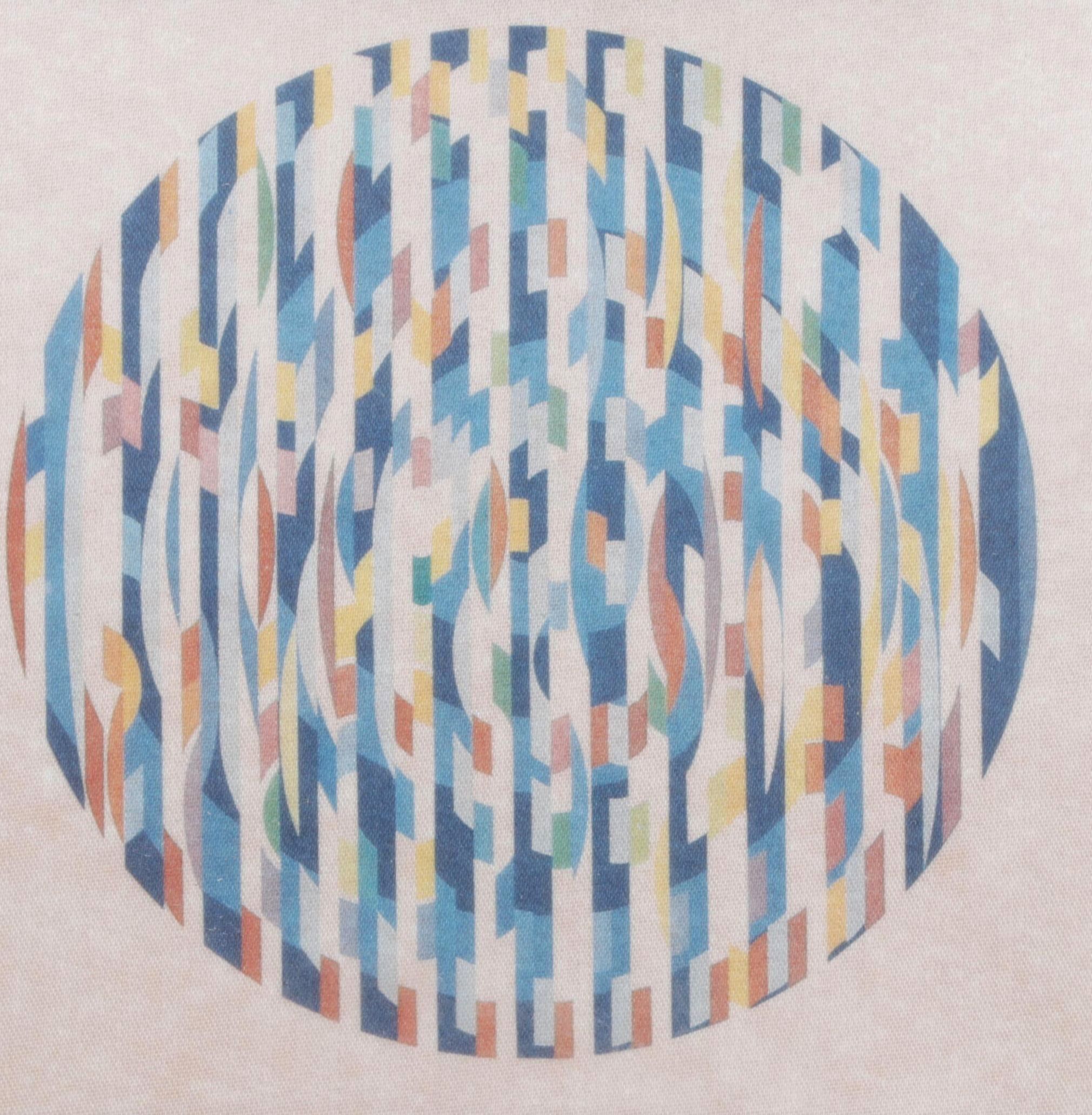 Yaacov Agam Agamographs "Life" and "Message of Peace" With Postage Stamp