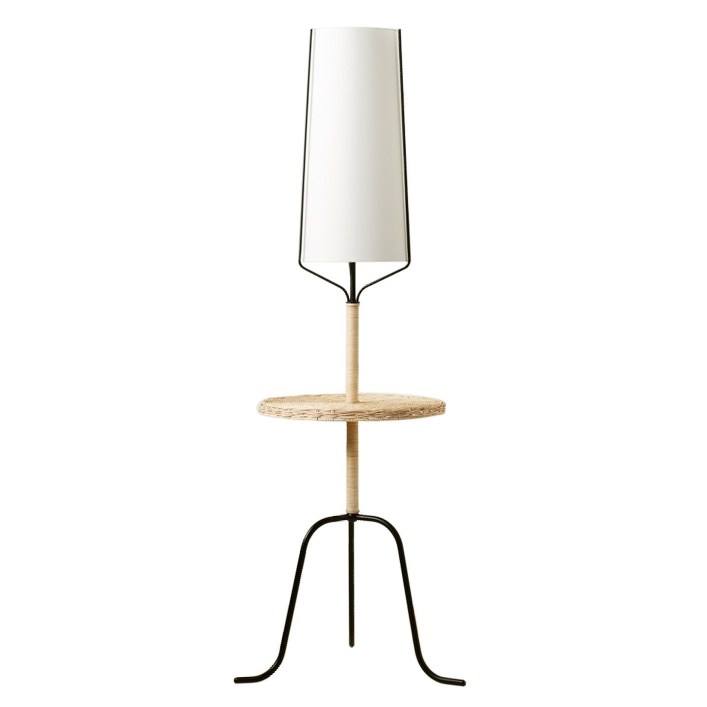 Opalhouse with Jungalow Black with Natural Finish Floor Lamp Table