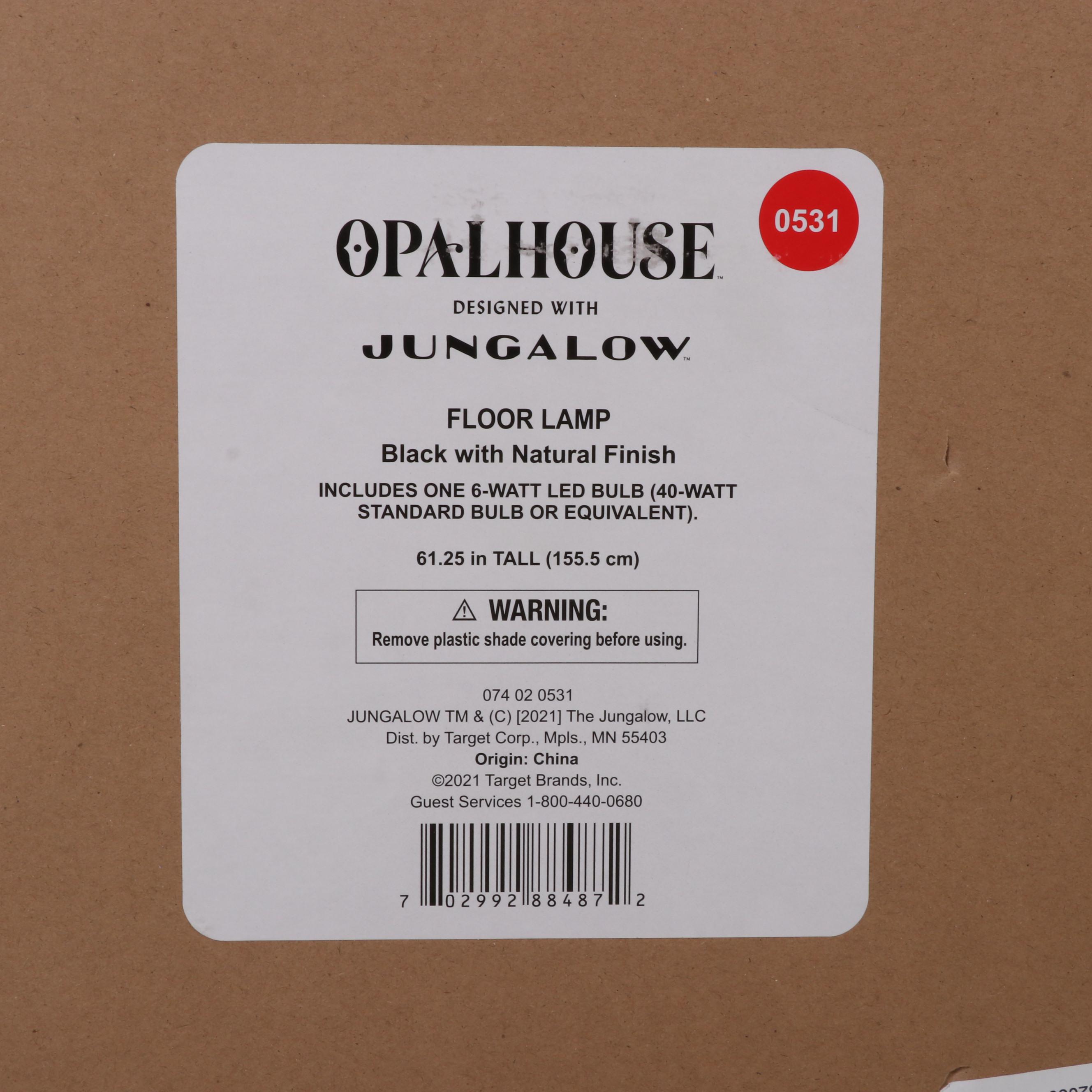 Opalhouse with Jungalow Black with Natural Finish Floor Lamp Table