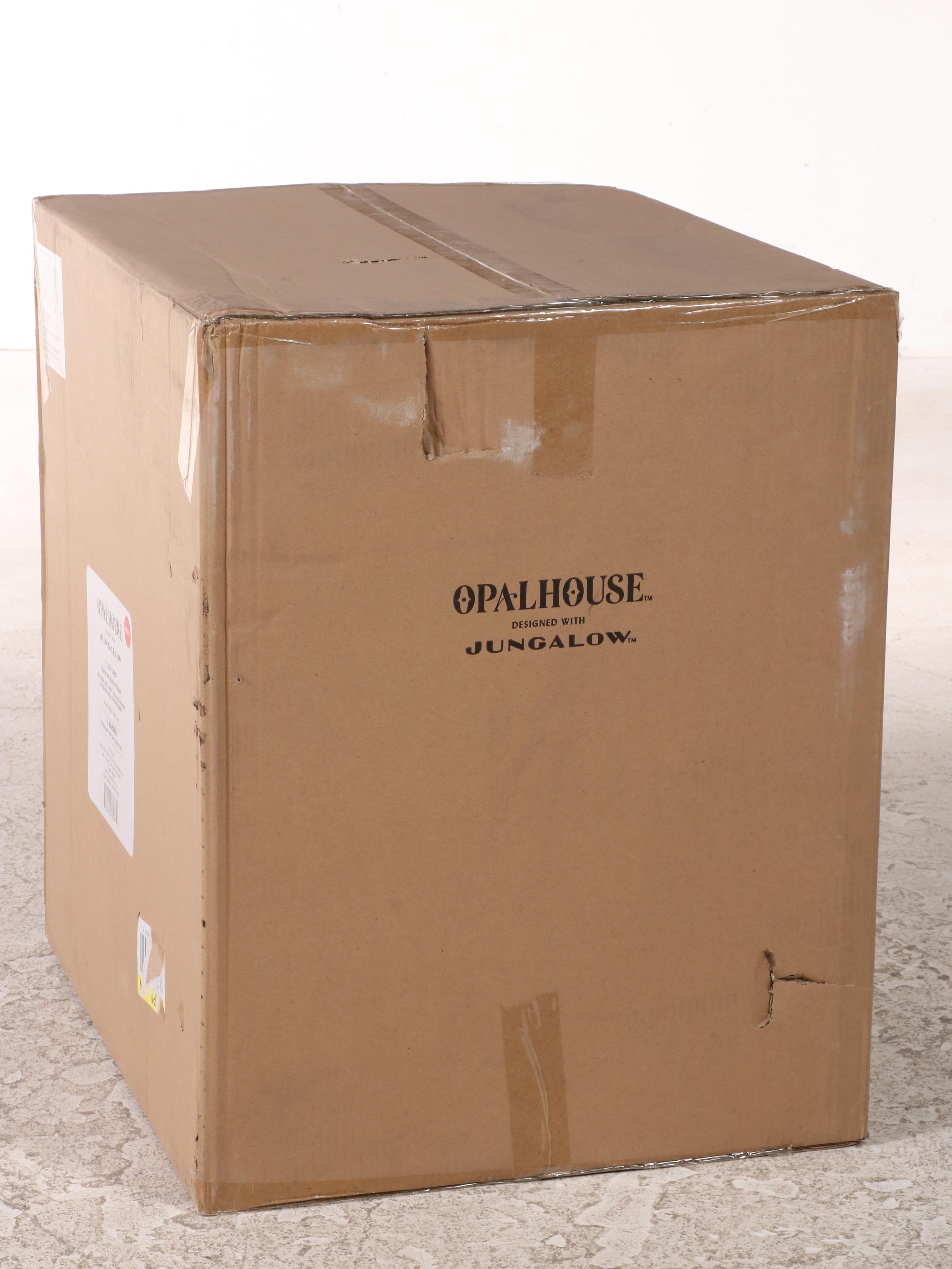 Opalhouse with Jungalow Black with Natural Finish Floor Lamp Table