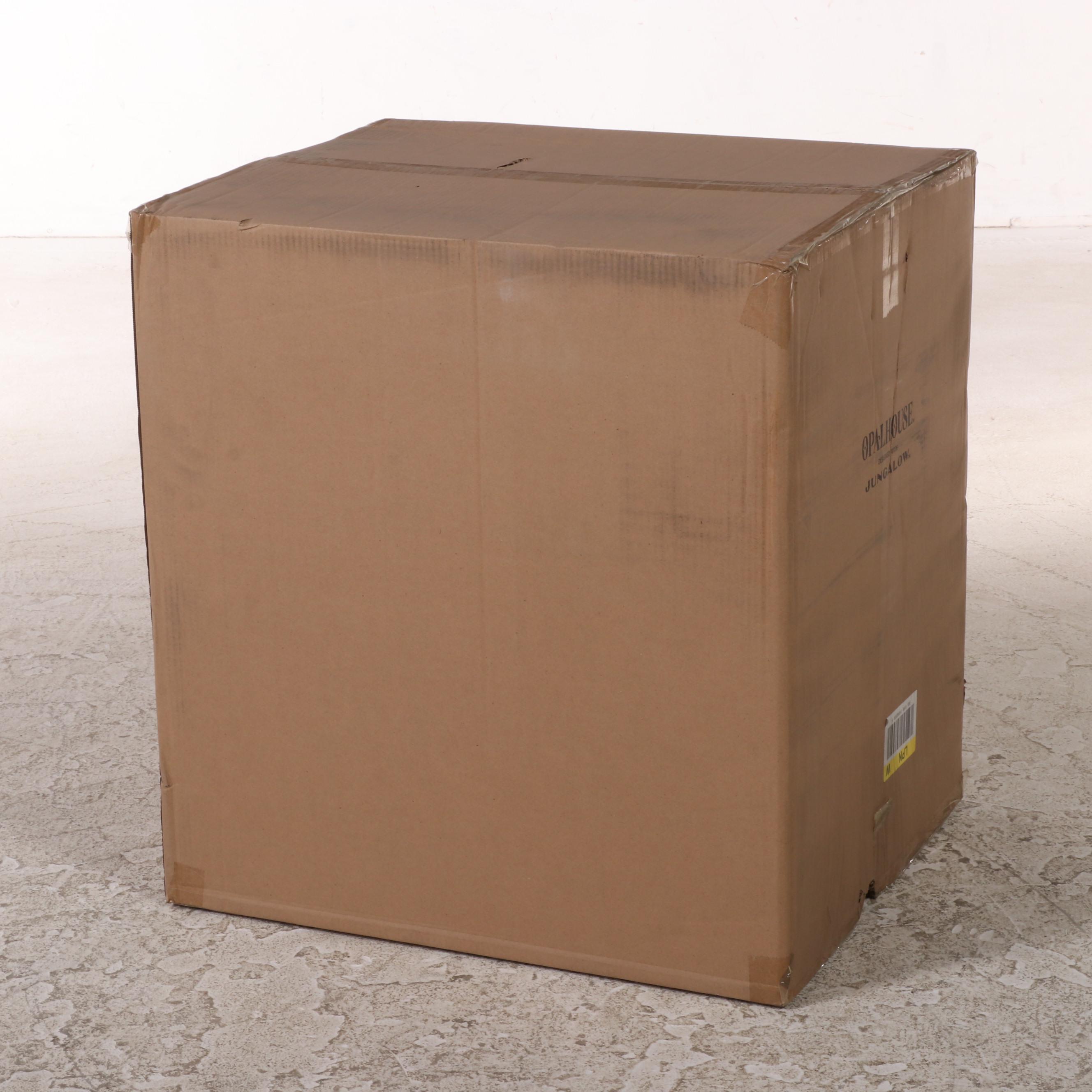 Opalhouse with Jungalow Black with Natural Finish Floor Lamp Table