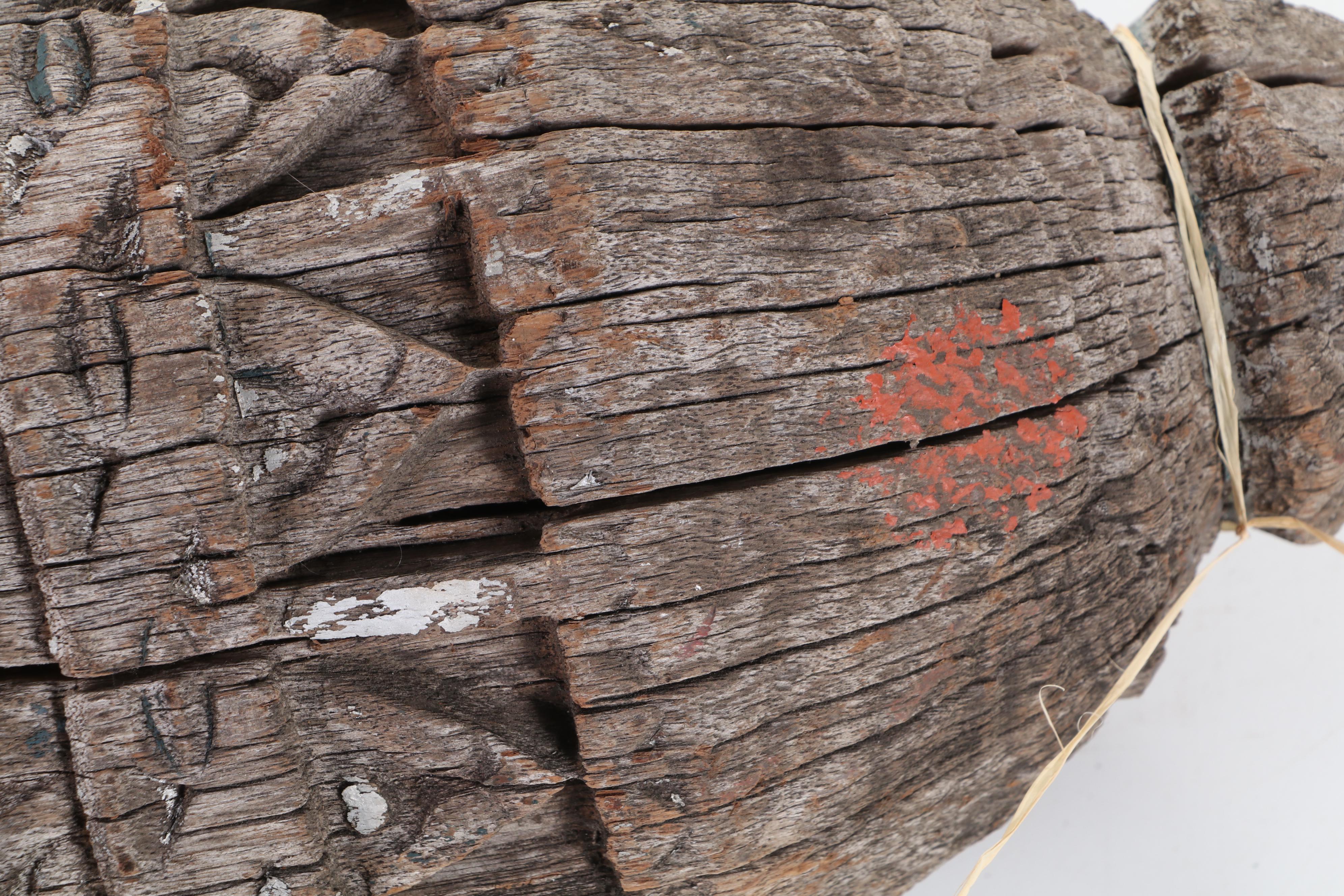 Philippine Carved Wood Tausug Grave Marker "Sunduk"