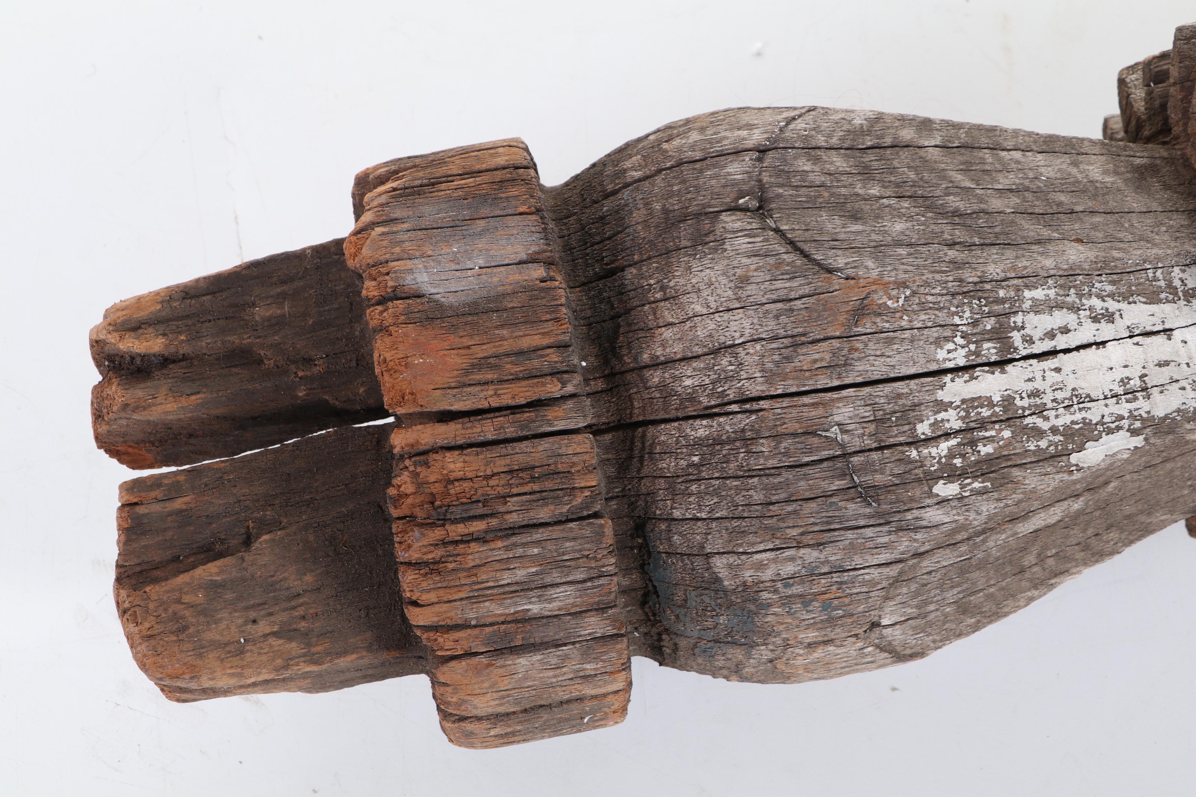 Philippine Carved Wood Tausug Grave Marker "Sunduk"