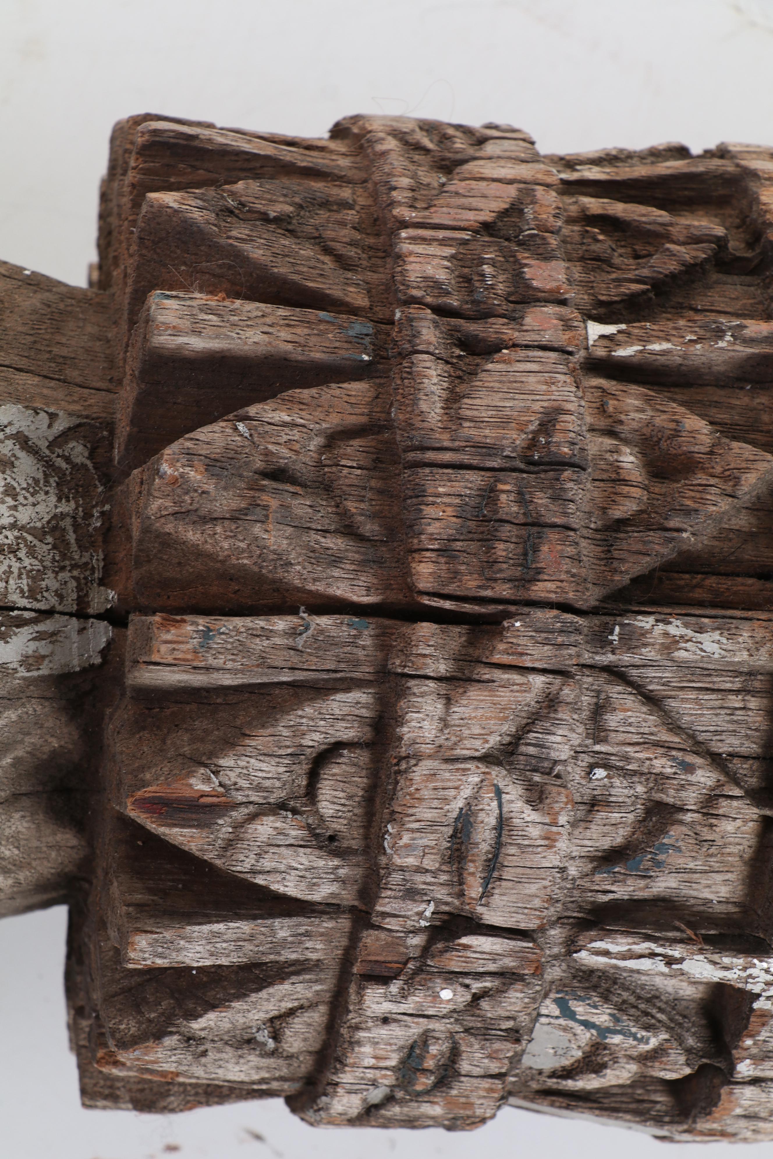 Philippine Carved Wood Tausug Grave Marker "Sunduk"