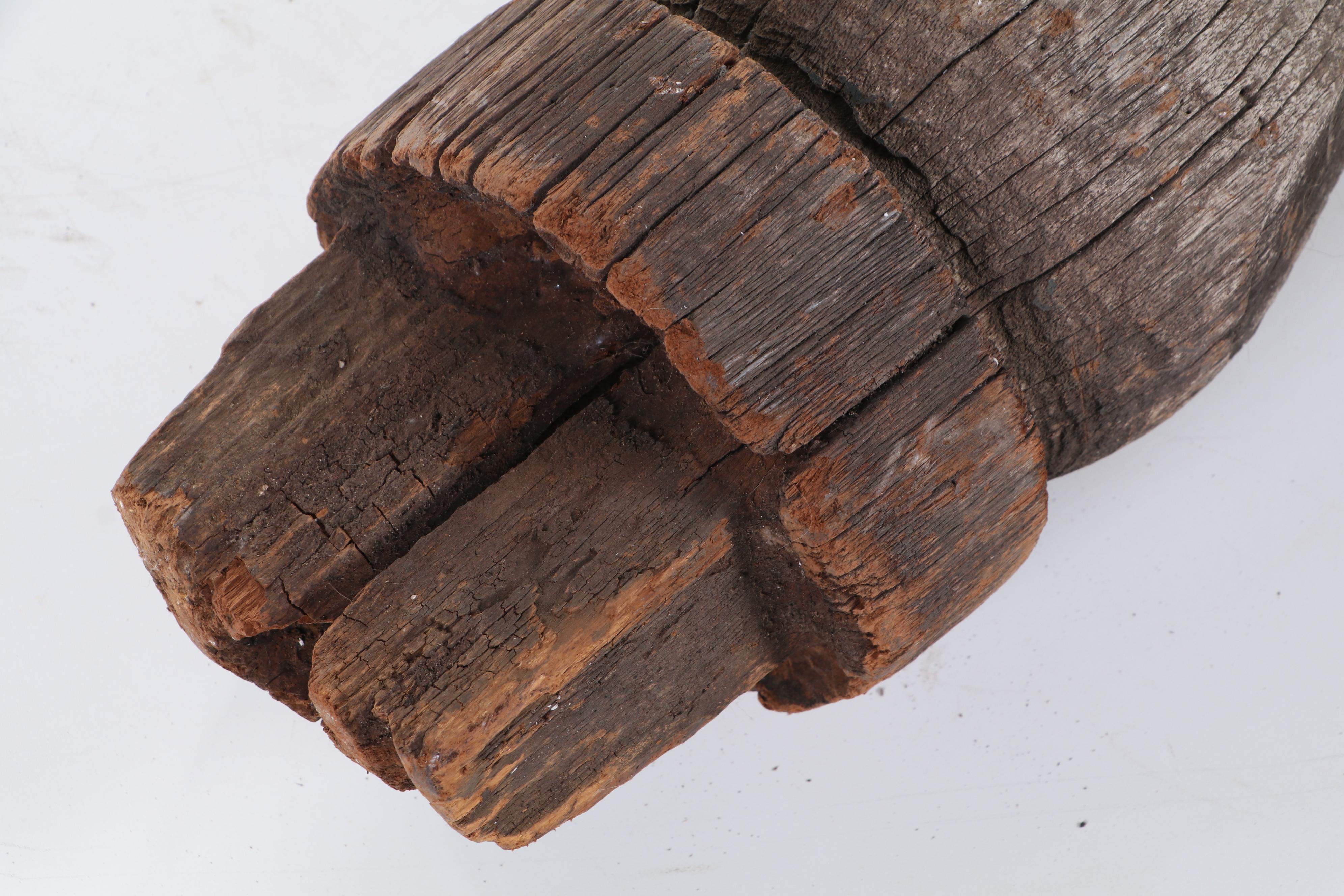 Philippine Carved Wood Tausug Grave Marker "Sunduk"