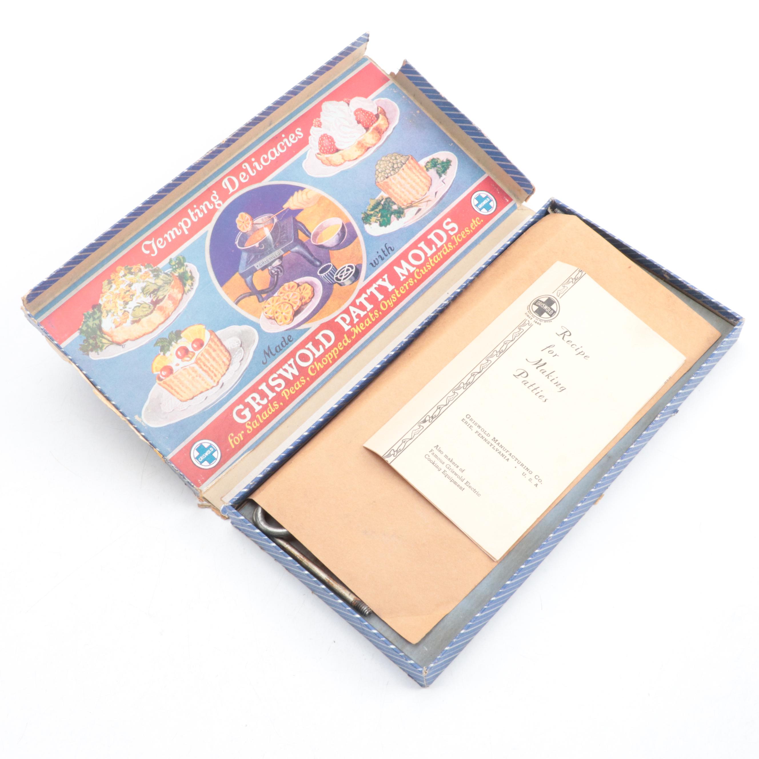 Griswold Patty Molds with Bakelite Napkin Rings and Other Tableware and Décor