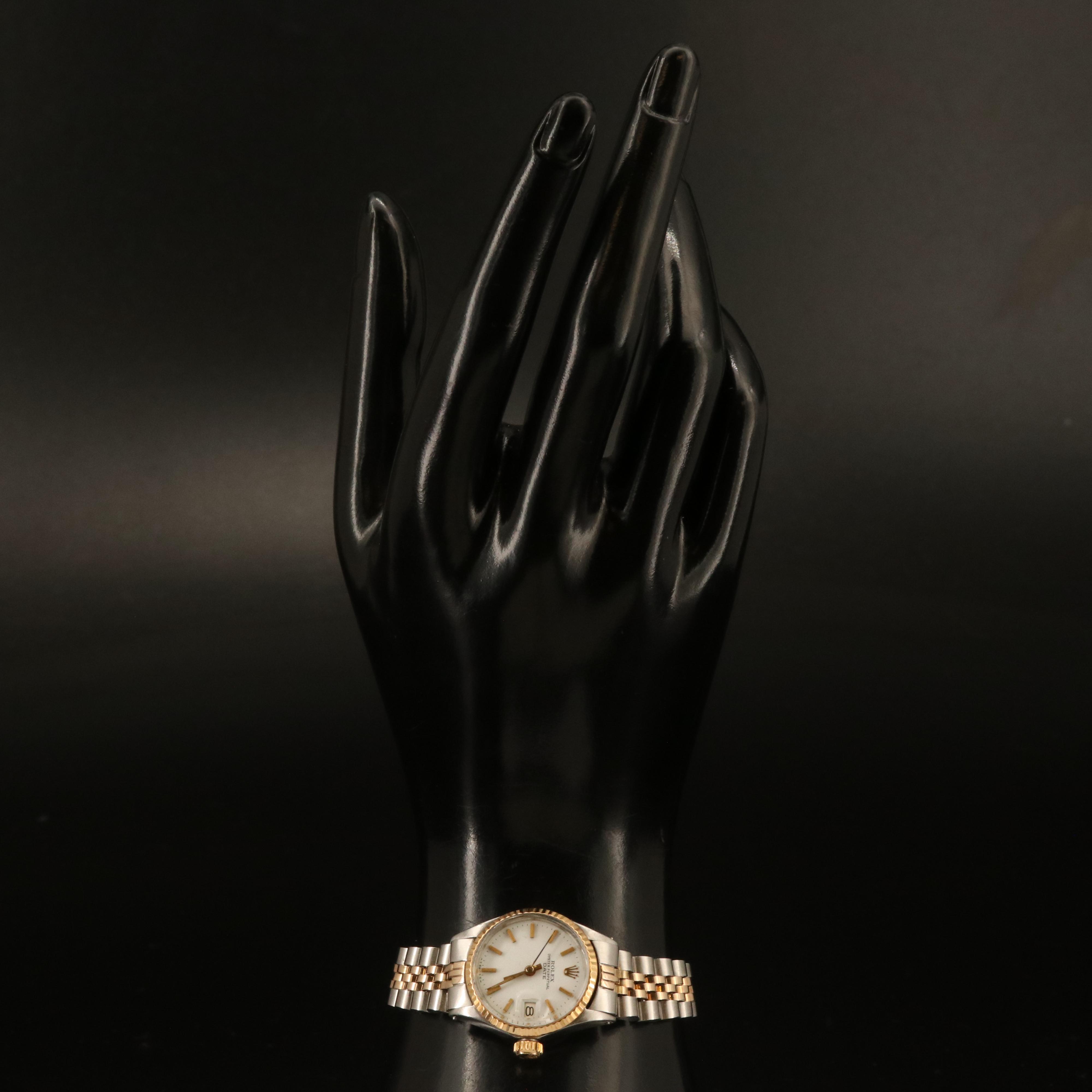 1970 Rolex 14K and Stainless Steel Oyster Perpetual Date Watch