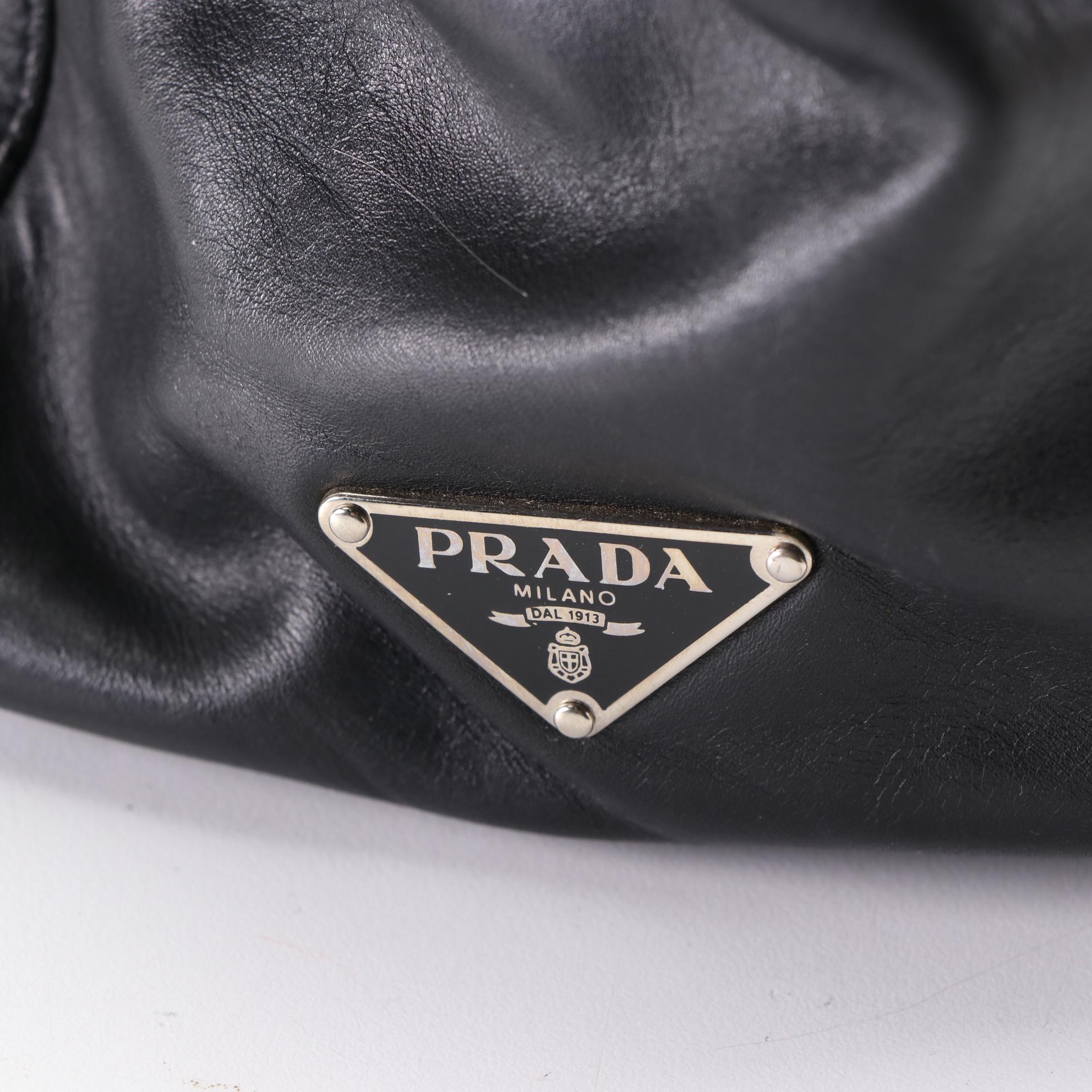 Prada Leather Top Flap Shoulder Bag