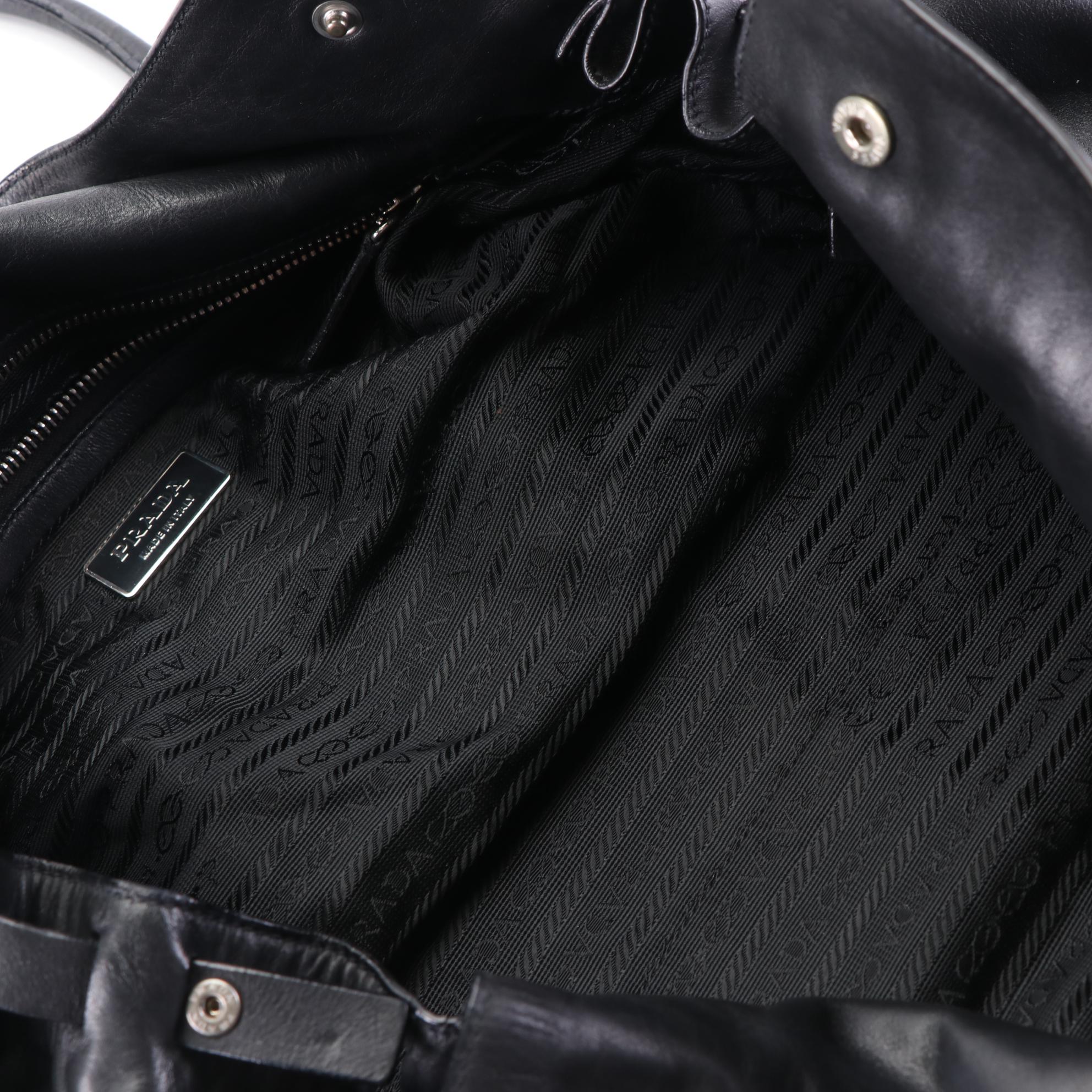 Prada Leather Top Flap Shoulder Bag