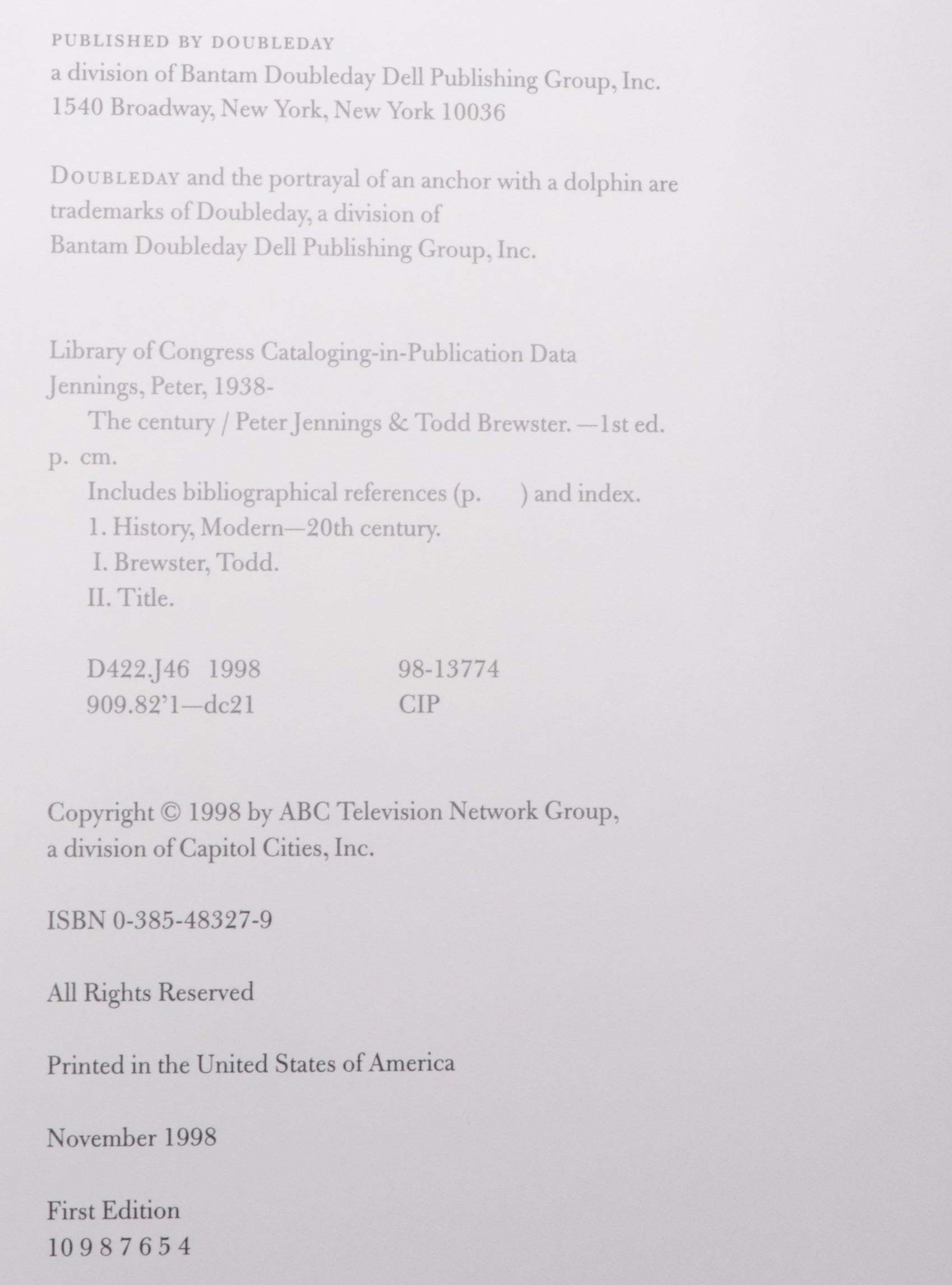 First Edition "The Century" by Peter Jennings and Todd Brewster and More