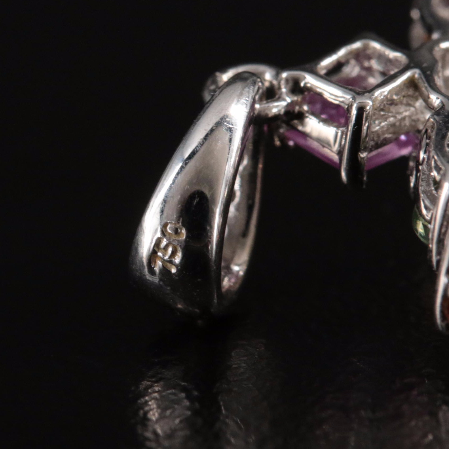 18K Diamond and Sapphire Cluster Pendant