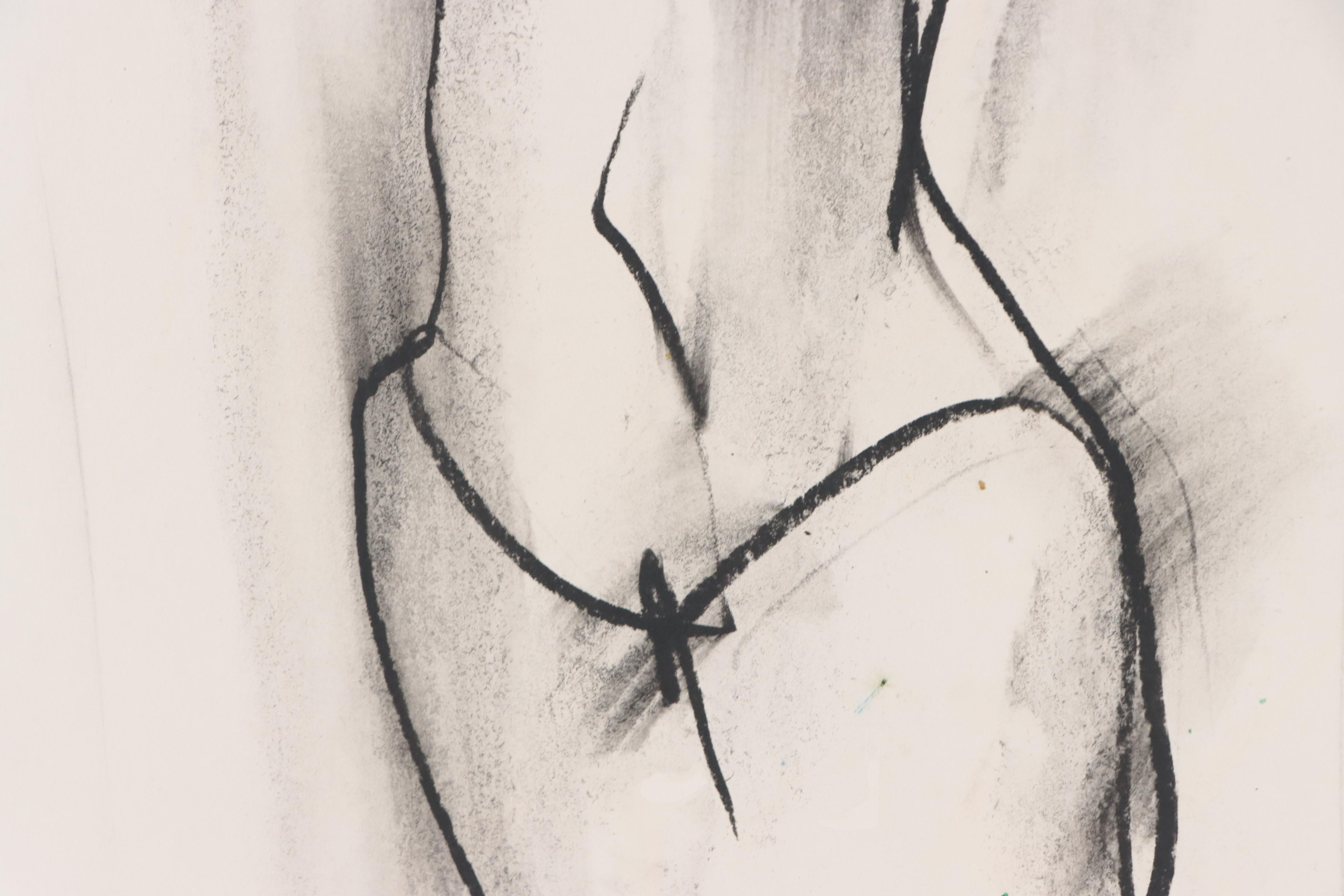 Jack Meanwell Expressionist Oil Pastel Drawing