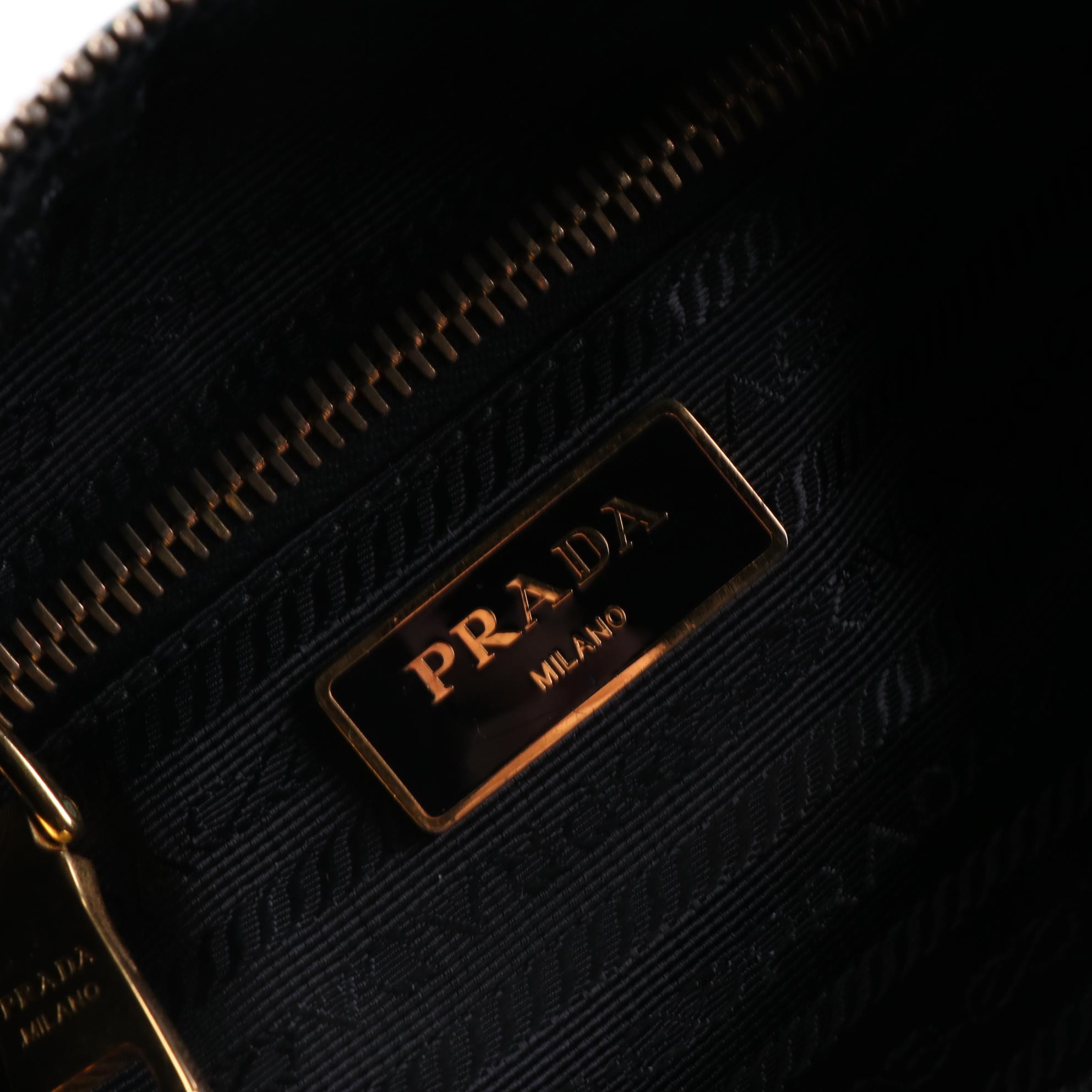 Prada Medium Crossbody in Green Nylon Gabardine and Saffiano Leather