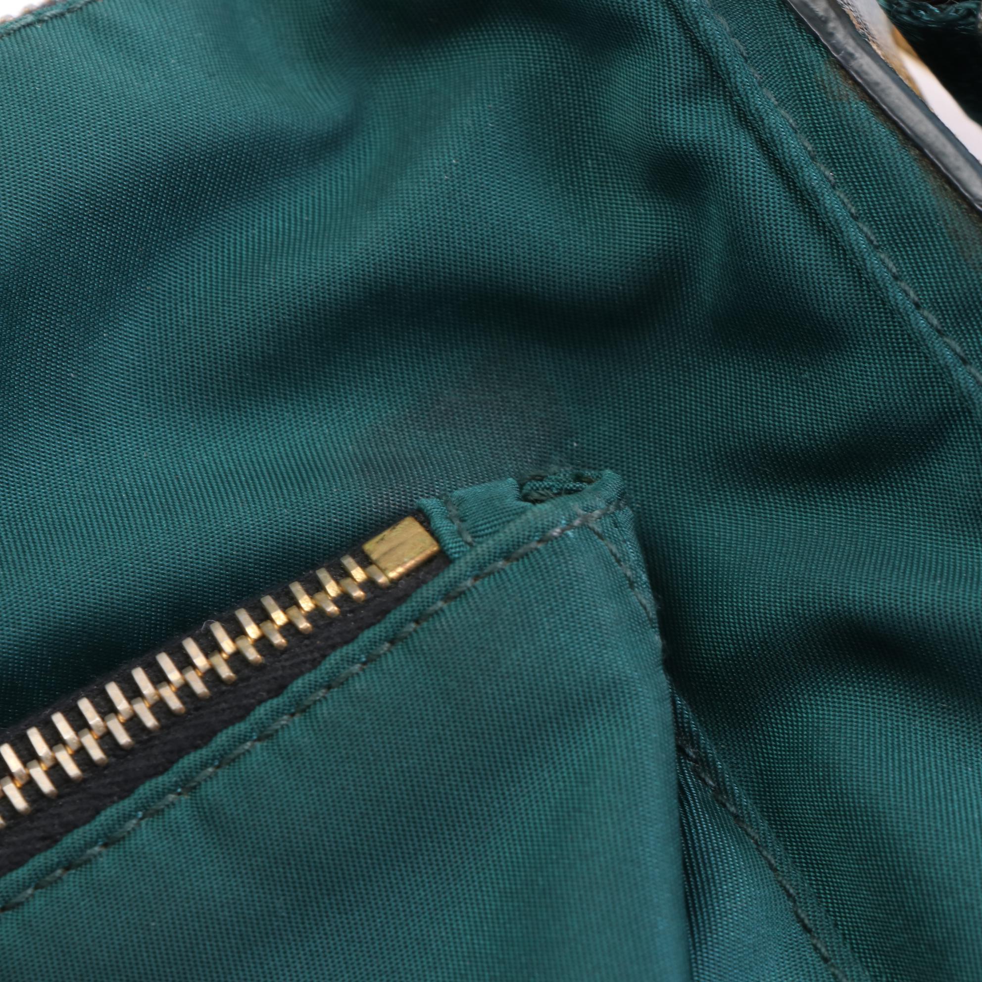Prada Medium Crossbody in Green Nylon Gabardine and Saffiano Leather