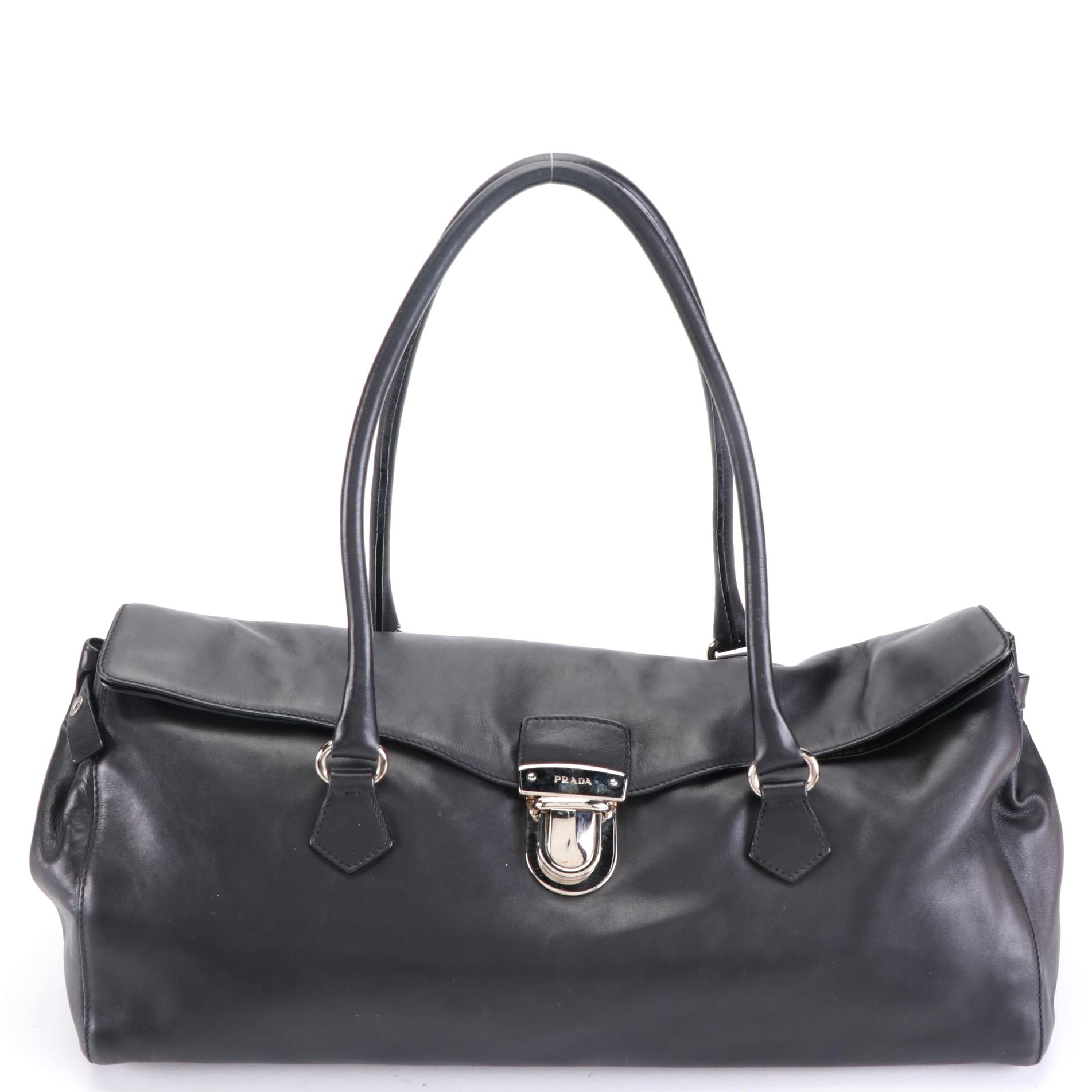 Prada Leather Top Flap Shoulder Bag