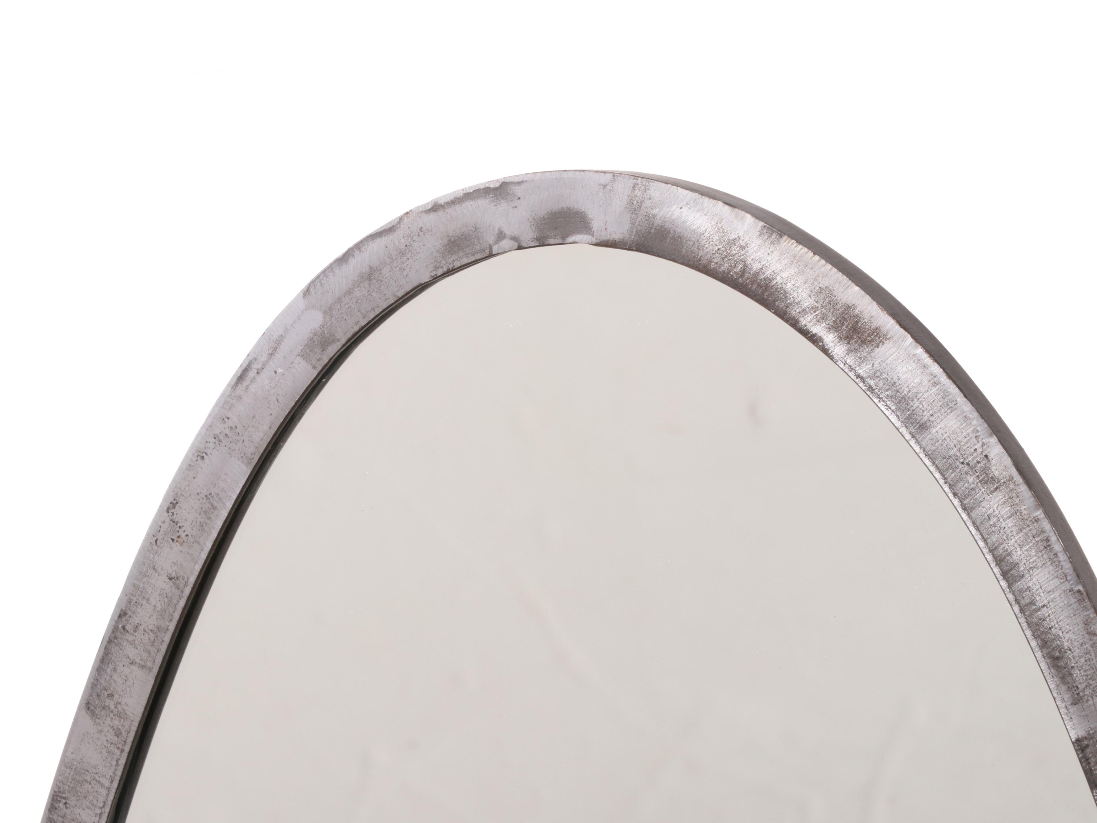 Patinated and Scrolled Metal Cheval Mirror