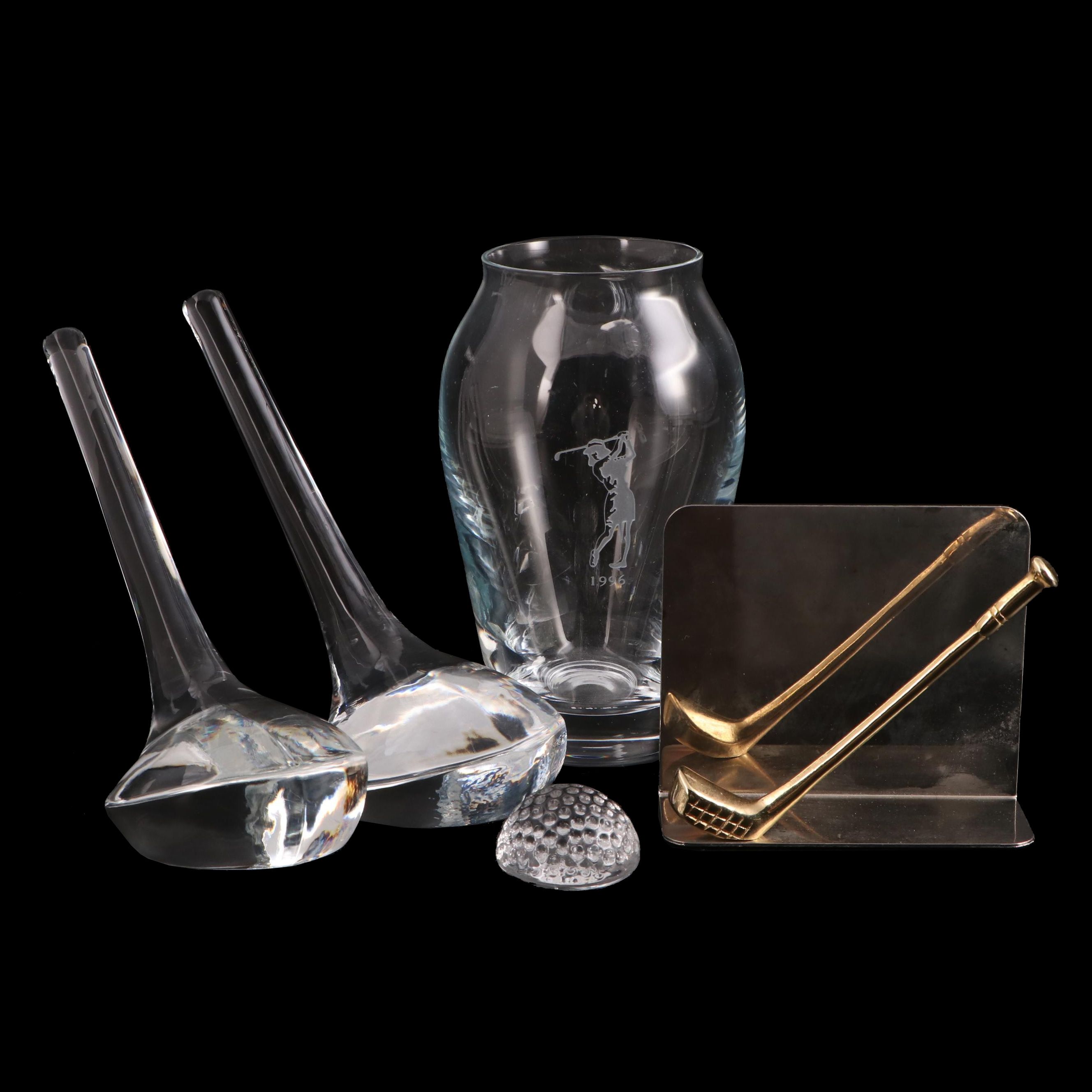 Fenton Glass Golf Ball Paperweight with Golf Table Décor Collection