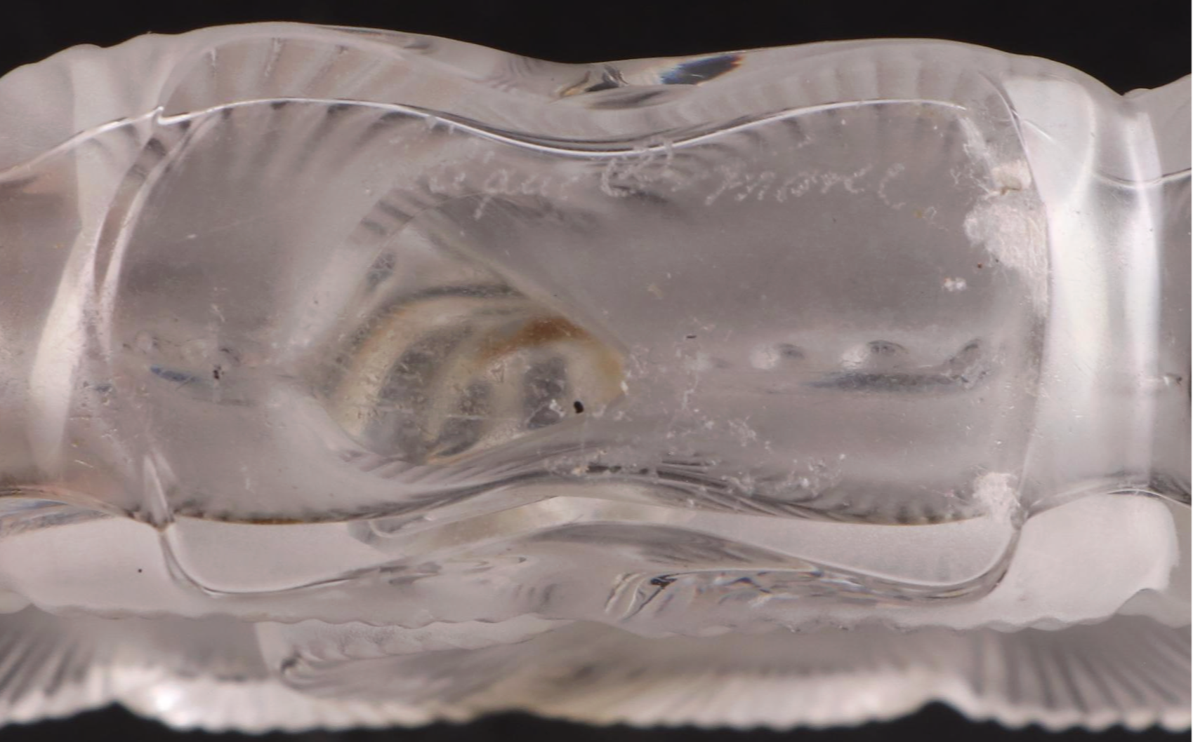 Lalique "Deux Fleurs" Frosted Crystal Glass Perfume Bottle, Mid-20th Century