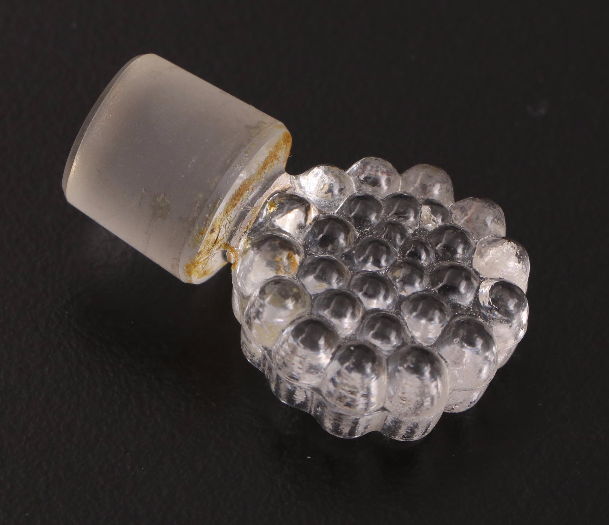 Lalique "Deux Fleurs" Frosted Crystal Glass Perfume Bottle, Mid-20th Century