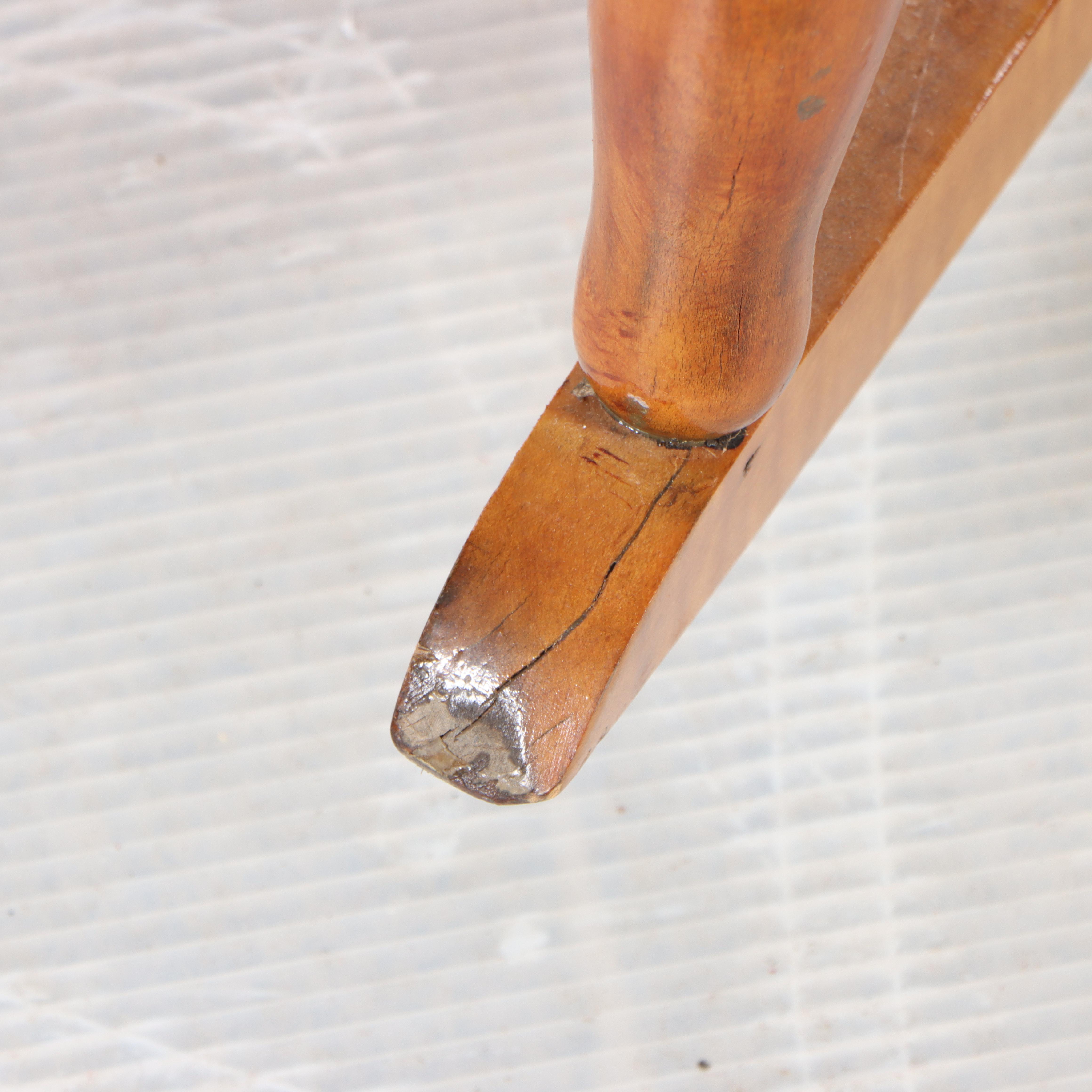 American Primitive Style Maple and Rush-Woven Rocker, Late 20th Century