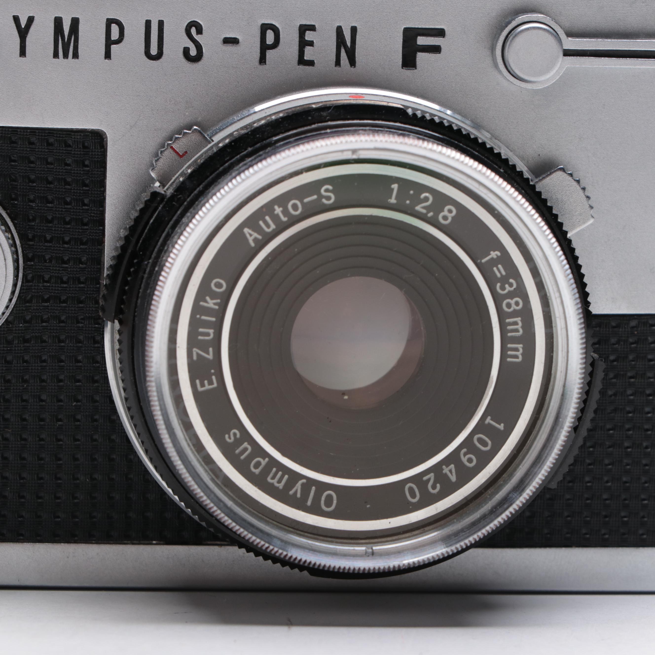 Olympus Pen-F and Minolta Hi-Matic 7SII 35 mm Cameras