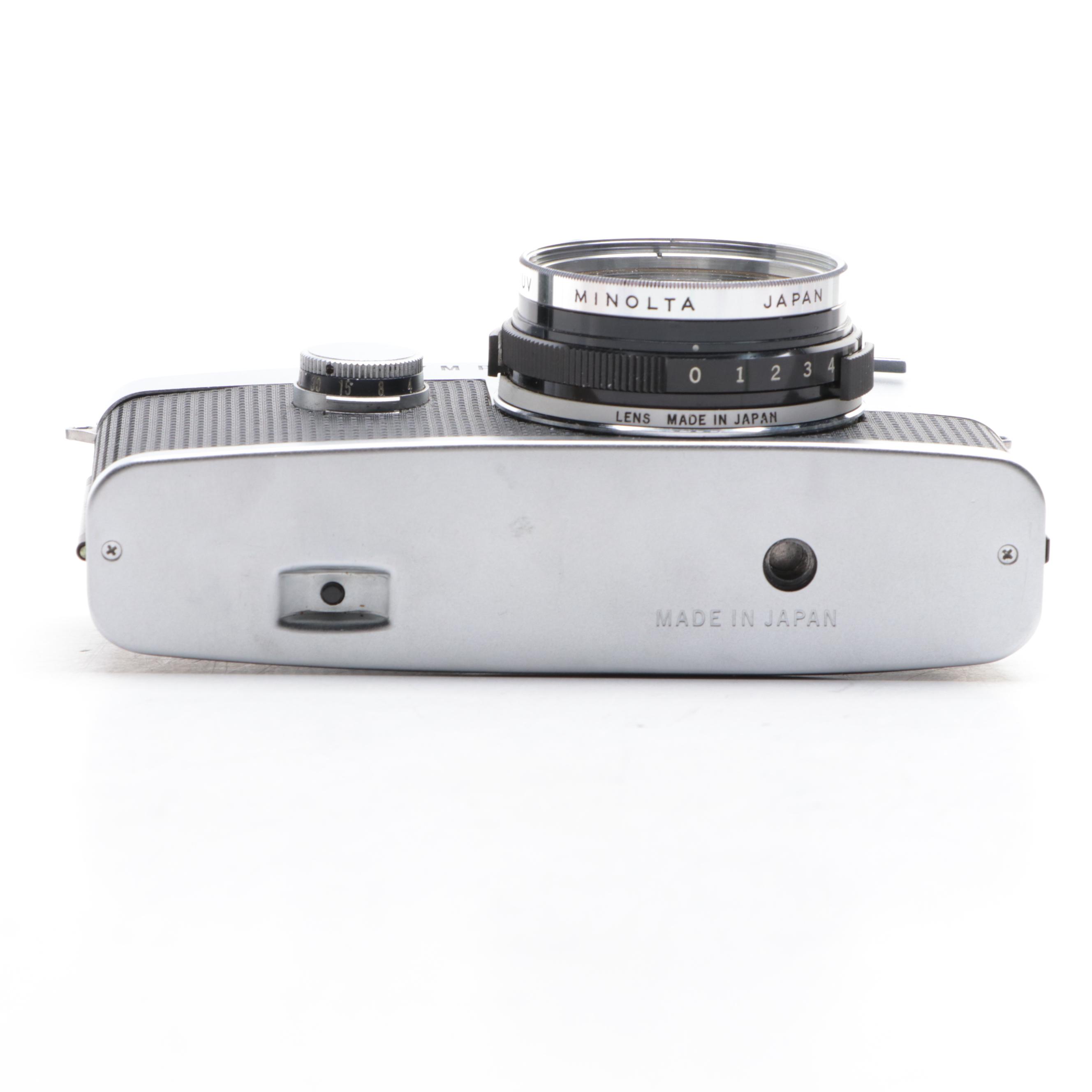 Olympus Pen-F and Minolta Hi-Matic 7SII 35 mm Cameras