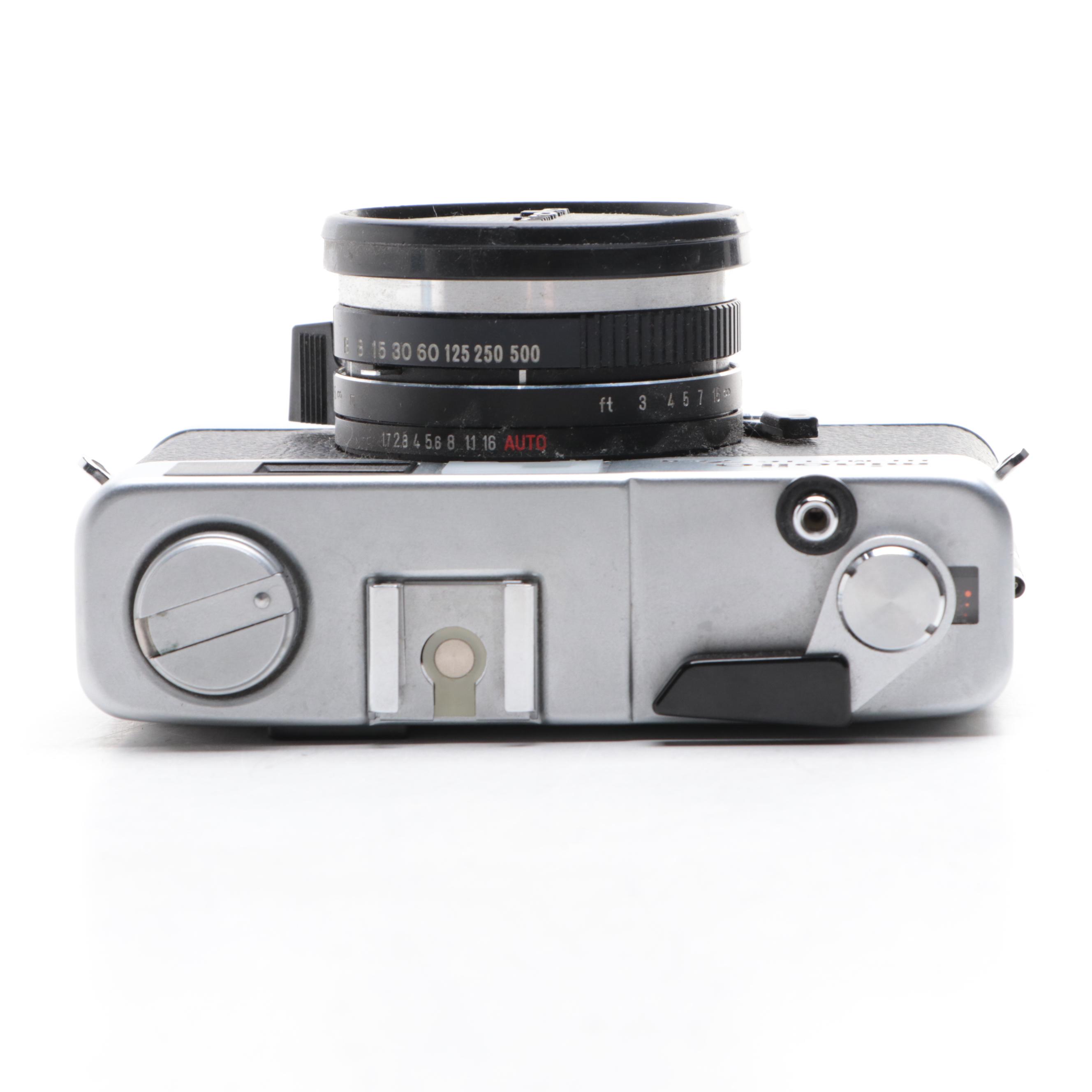 Olympus Pen-F and Minolta Hi-Matic 7SII 35 mm Cameras