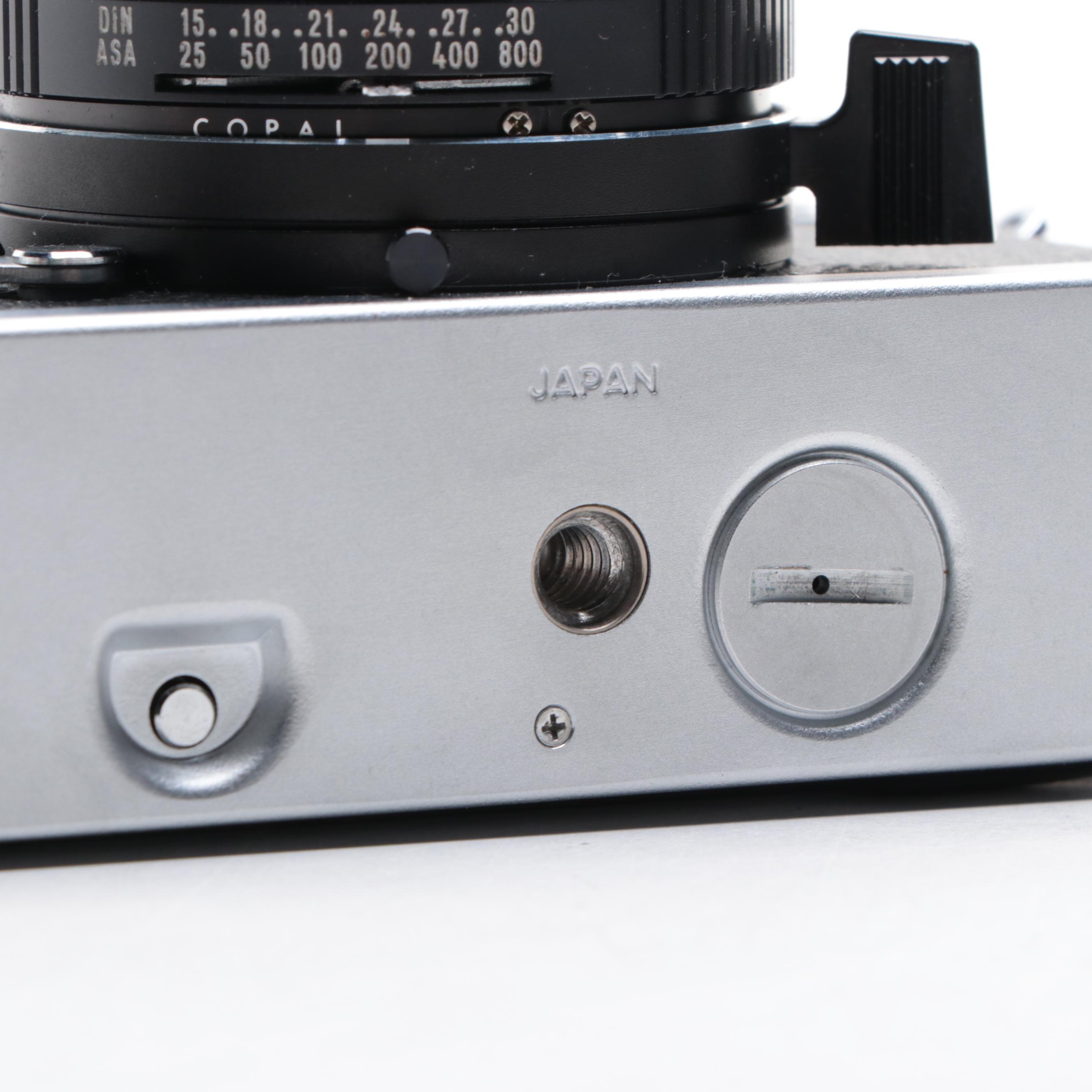 Olympus Pen-F and Minolta Hi-Matic 7SII 35 mm Cameras