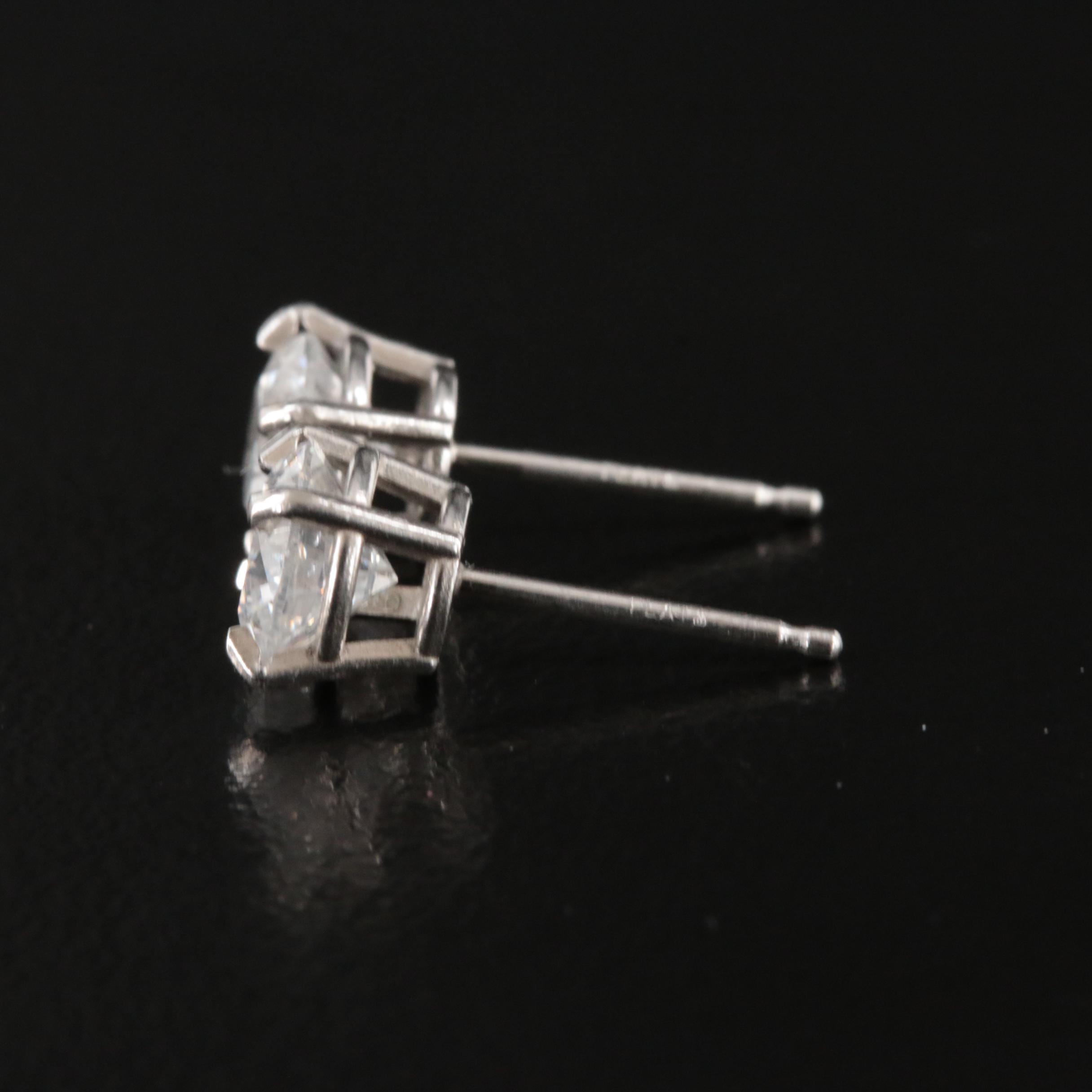 Platinum 1.40 Diamond Stud Earrings with GIA Reports