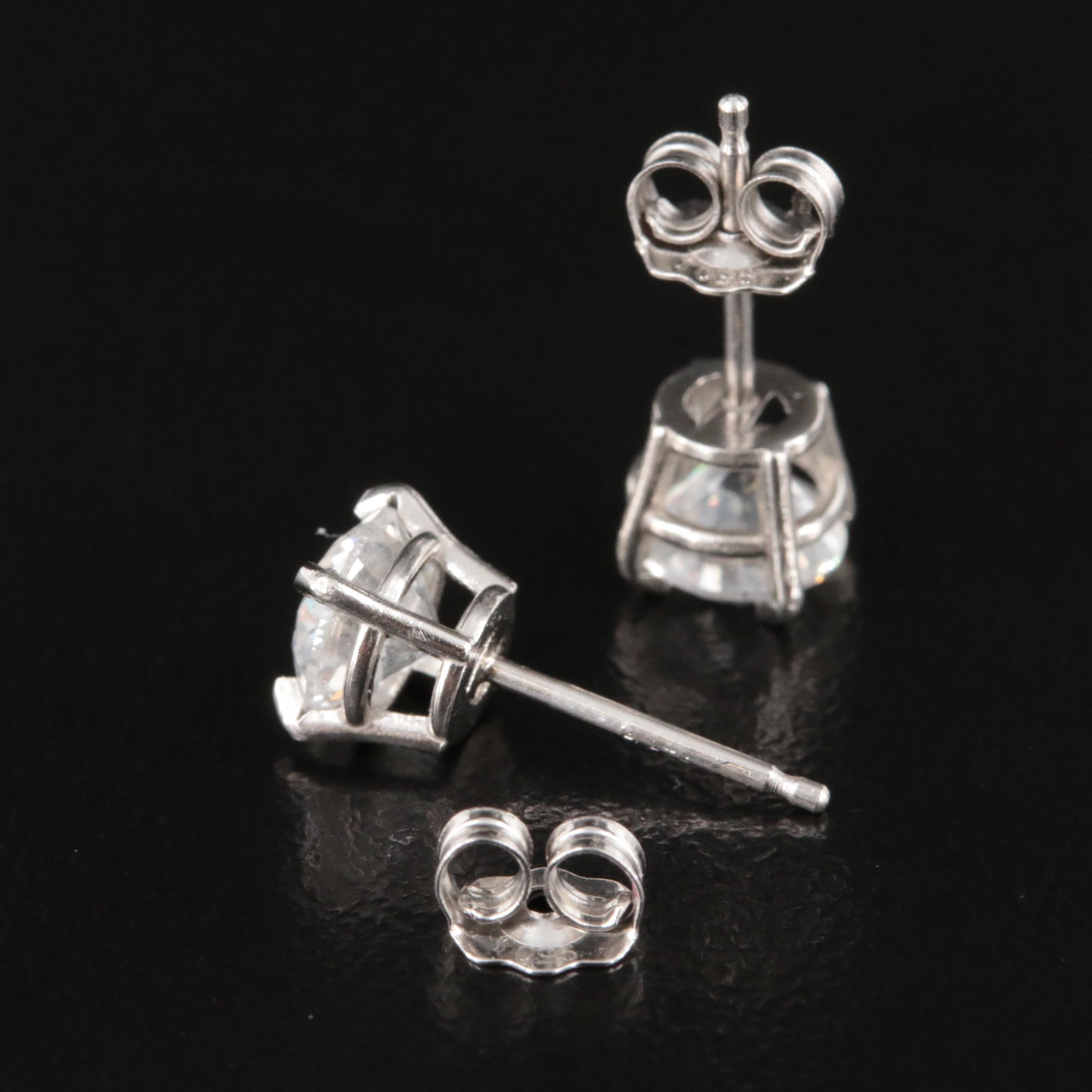 Platinum 1.40 Diamond Stud Earrings with GIA Reports