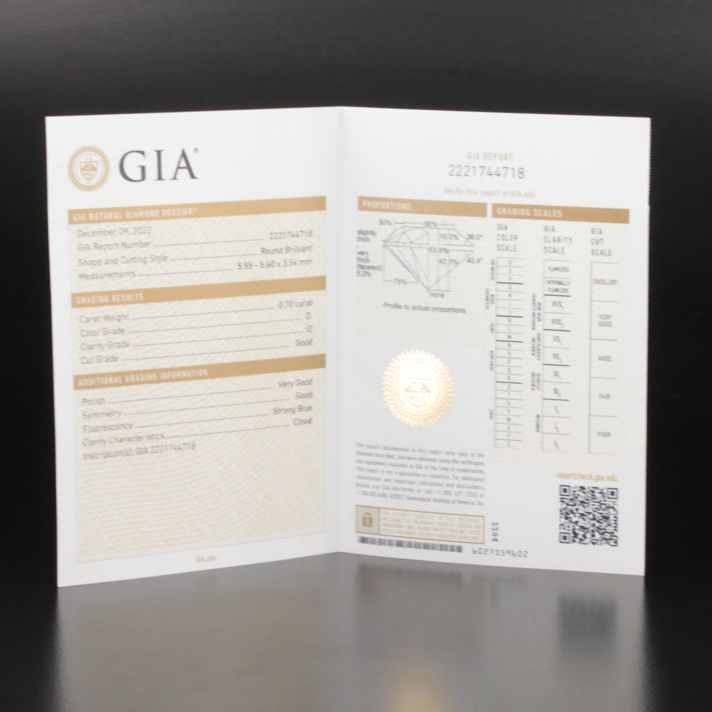 Platinum 1.40 Diamond Stud Earrings with GIA Reports