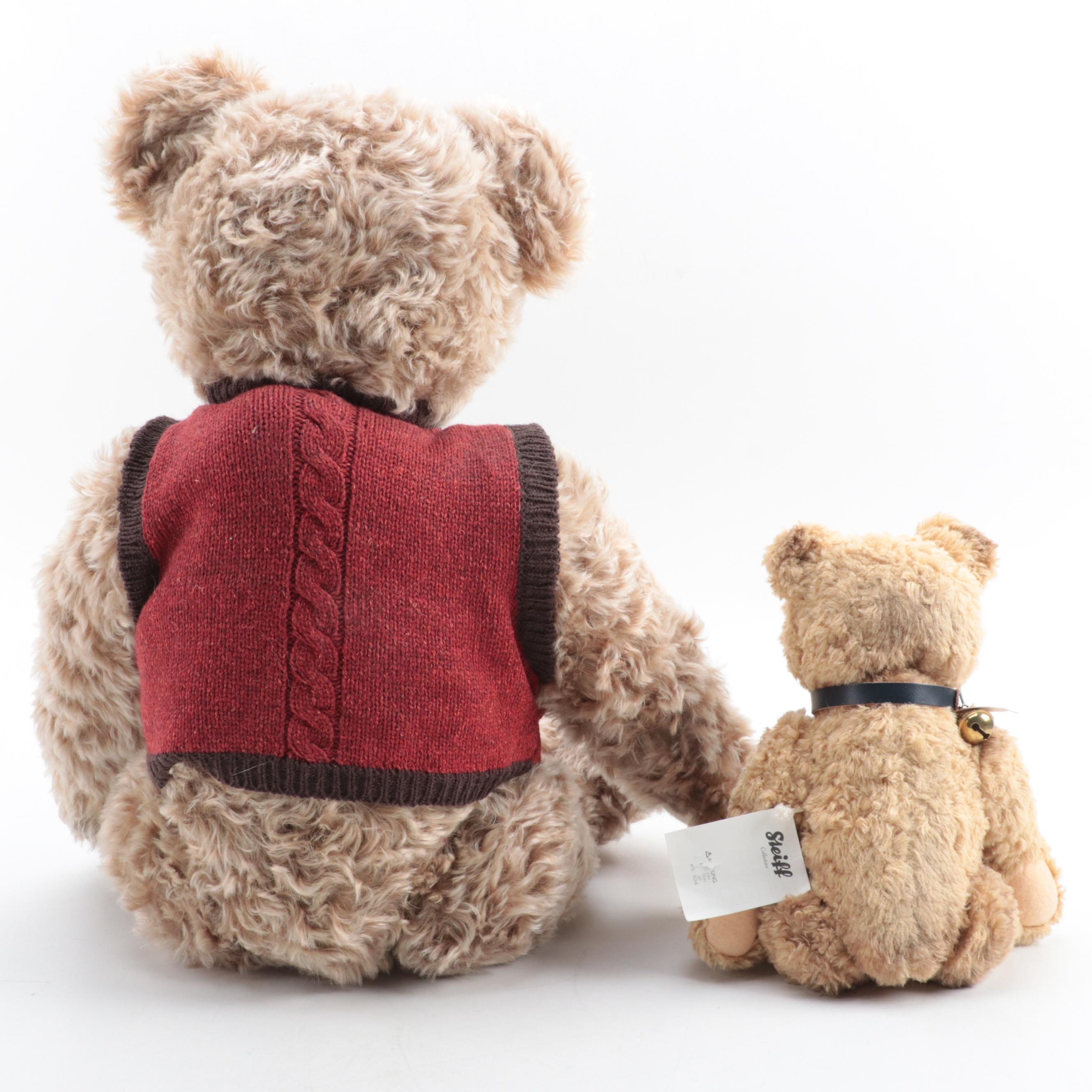 Steiff Growler Grand Papa with Teddy Baby Mohair Jointed Stuffed Bears