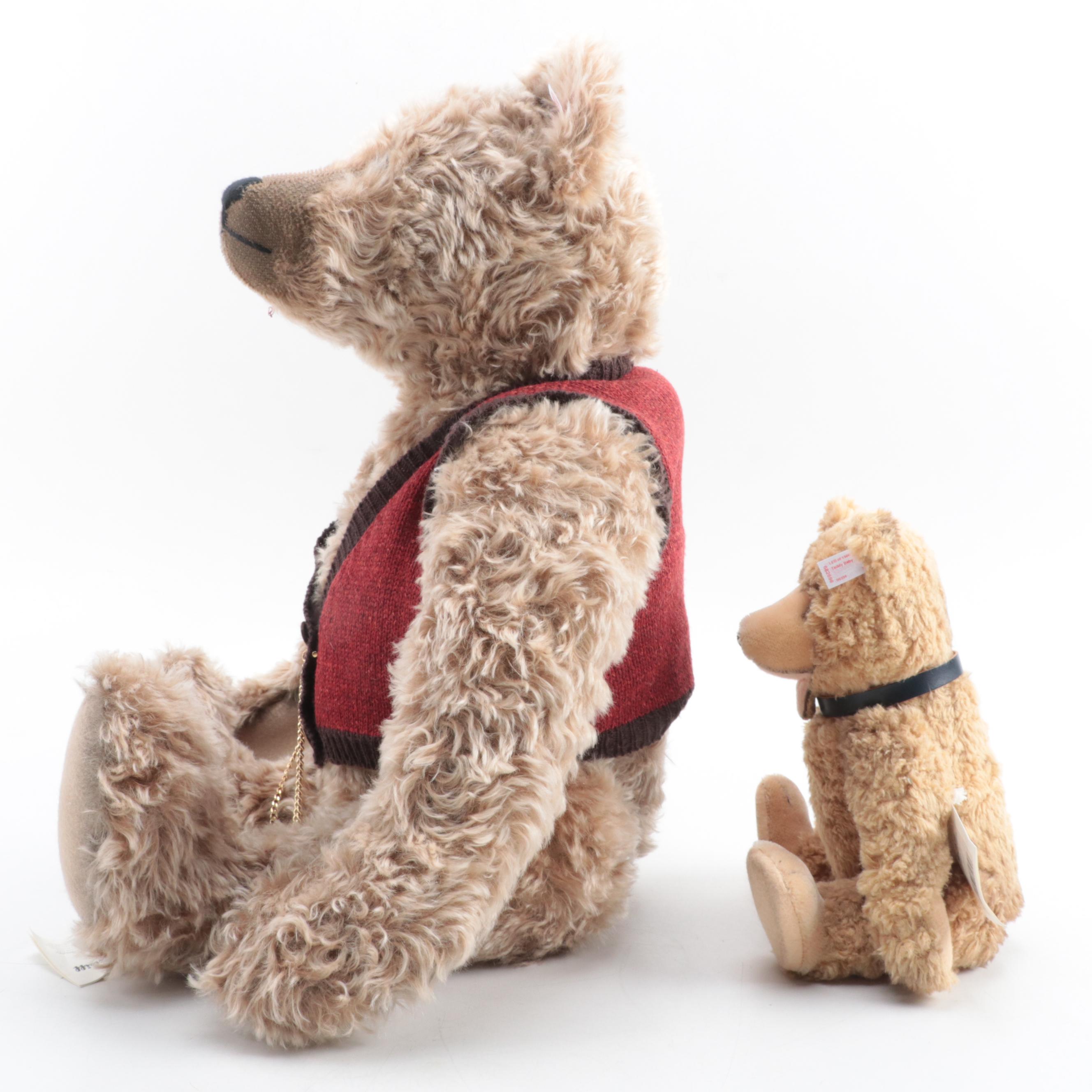 Steiff Growler Grand Papa with Teddy Baby Mohair Jointed Stuffed Bears