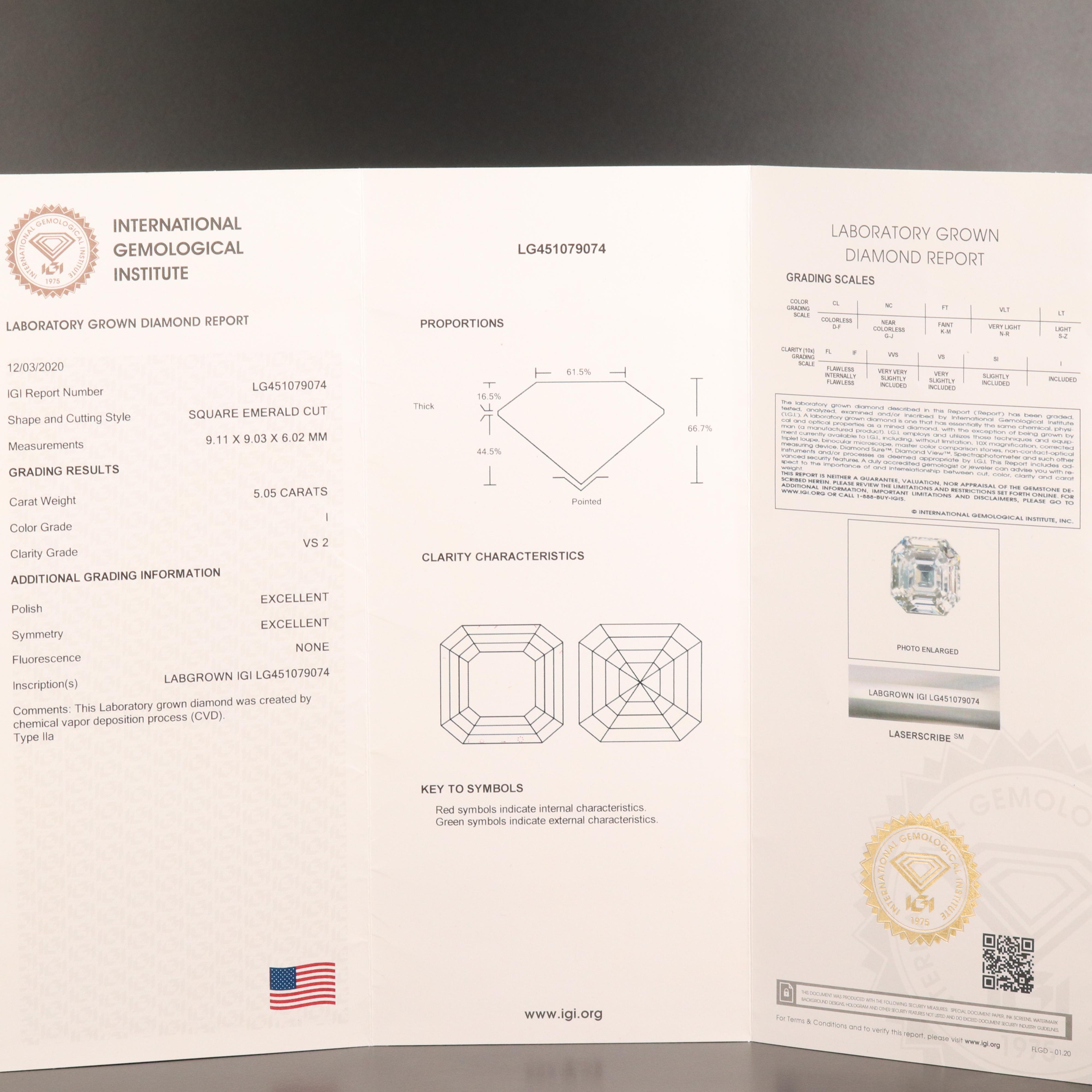 14K 5.45 CTW Lab Grown Diamond Ring with IGI Report