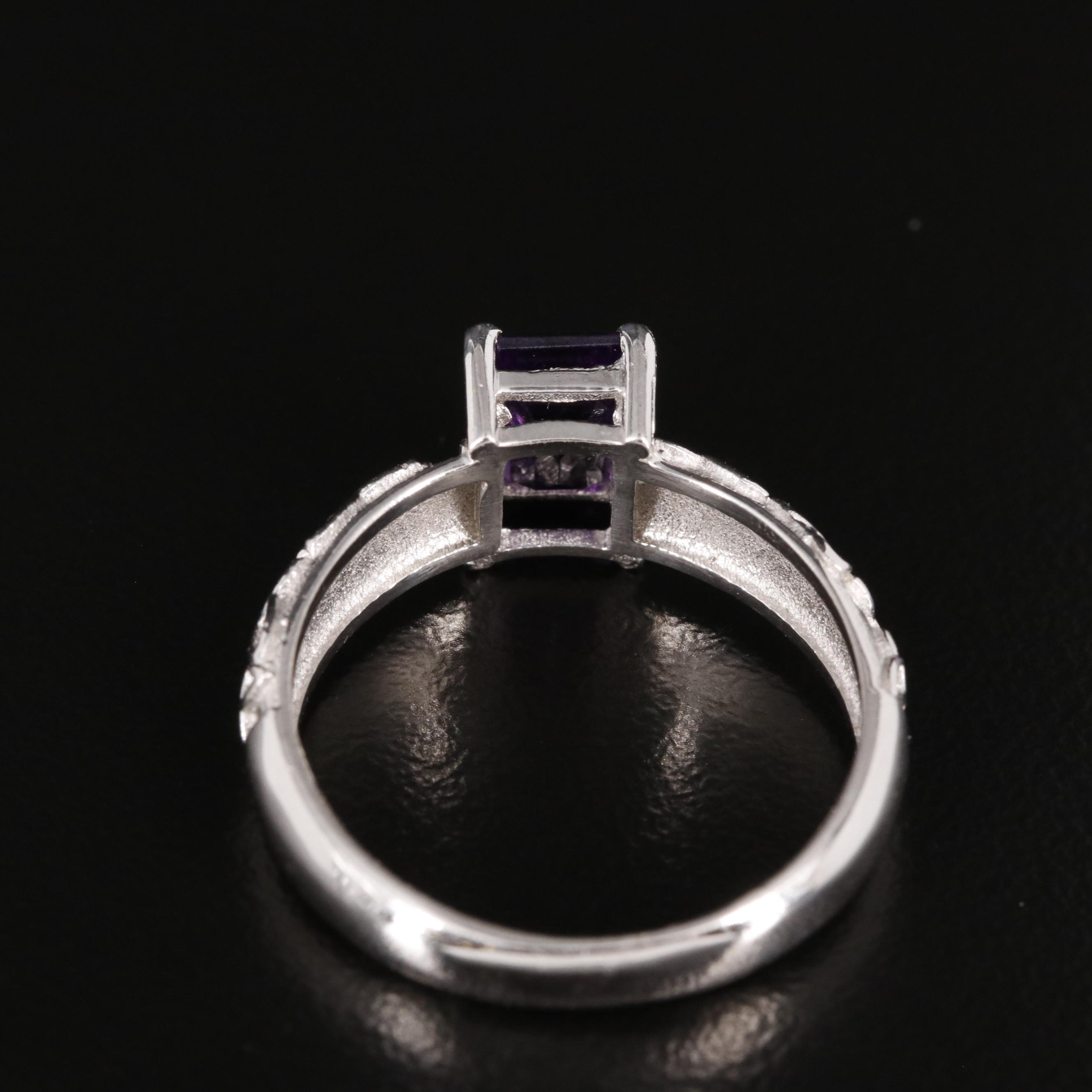 Sterling Amethyst Ring with Celtic Knot Detail