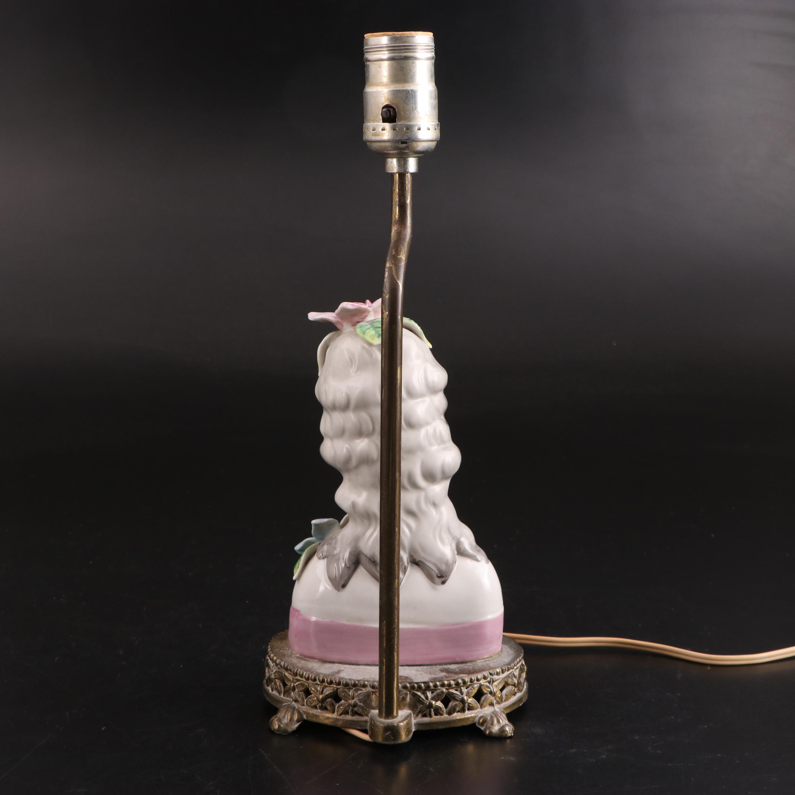 Boudoir Lamps, One Aladdin with Puffy Glass and Another with China Head Base