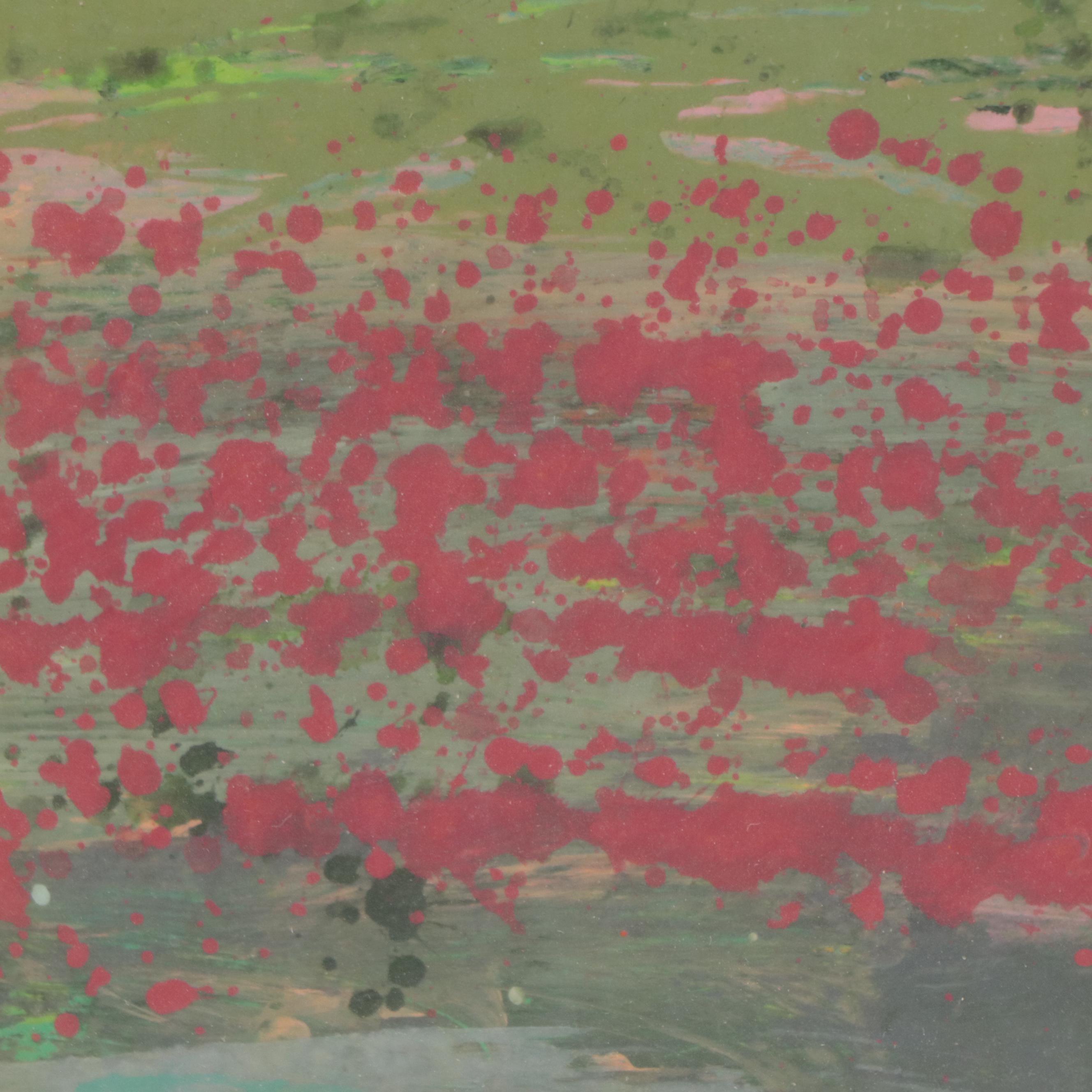 Harry Hilson Abstract Landscape Acrylic Painting, Circa 1980