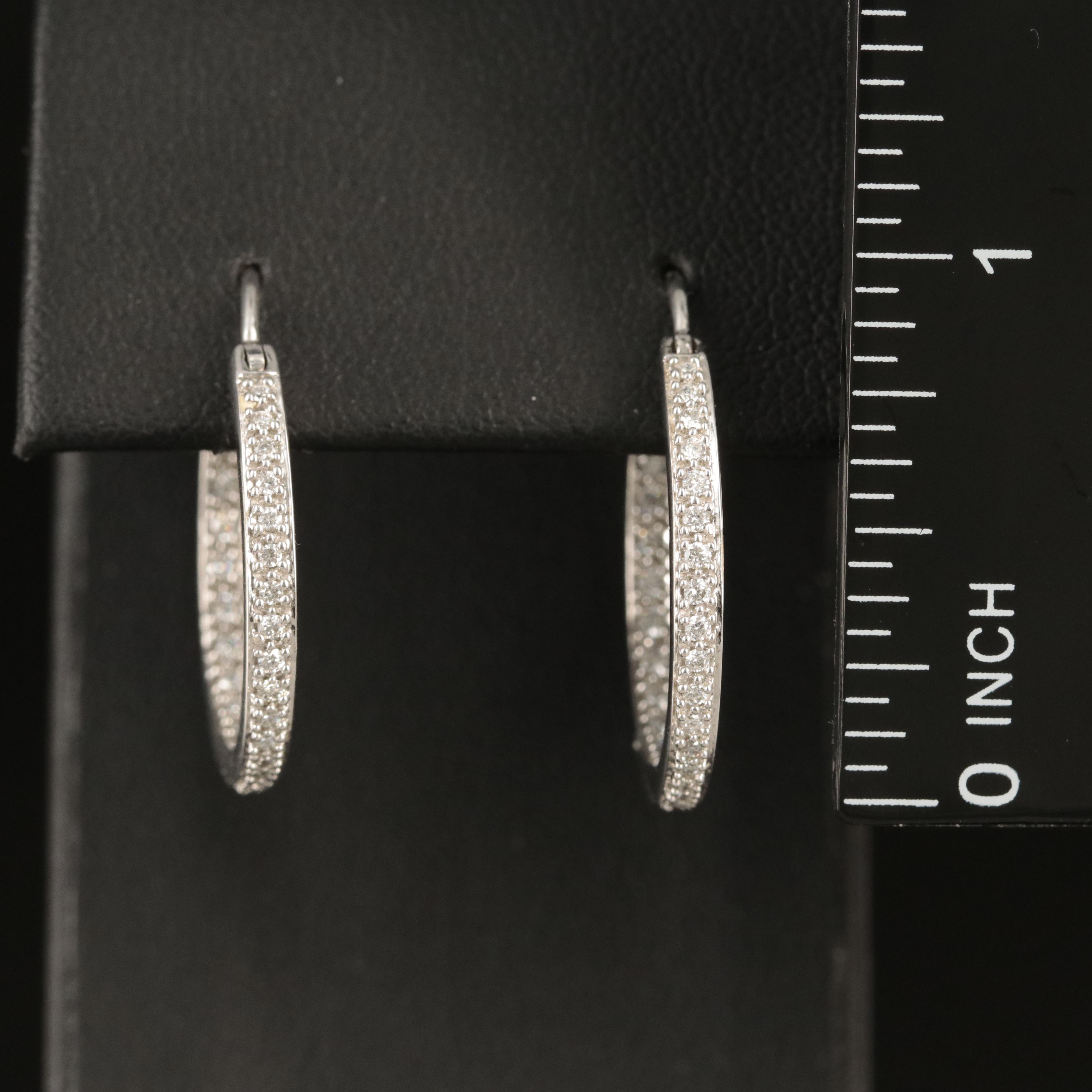 18K 0.50 CTW Diamond Inside-Out Hoop Earrings