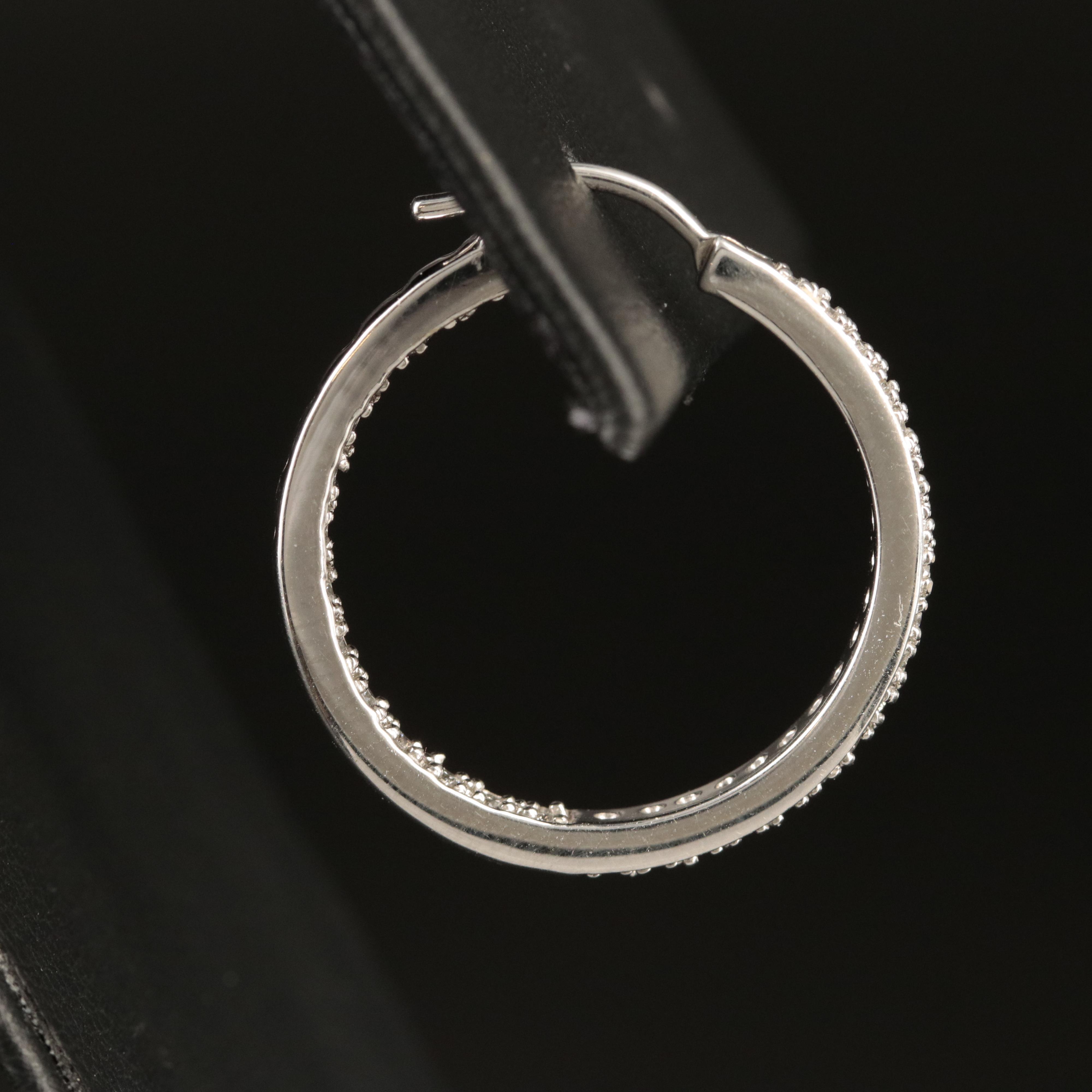 18K 0.50 CTW Diamond Inside-Out Hoop Earrings