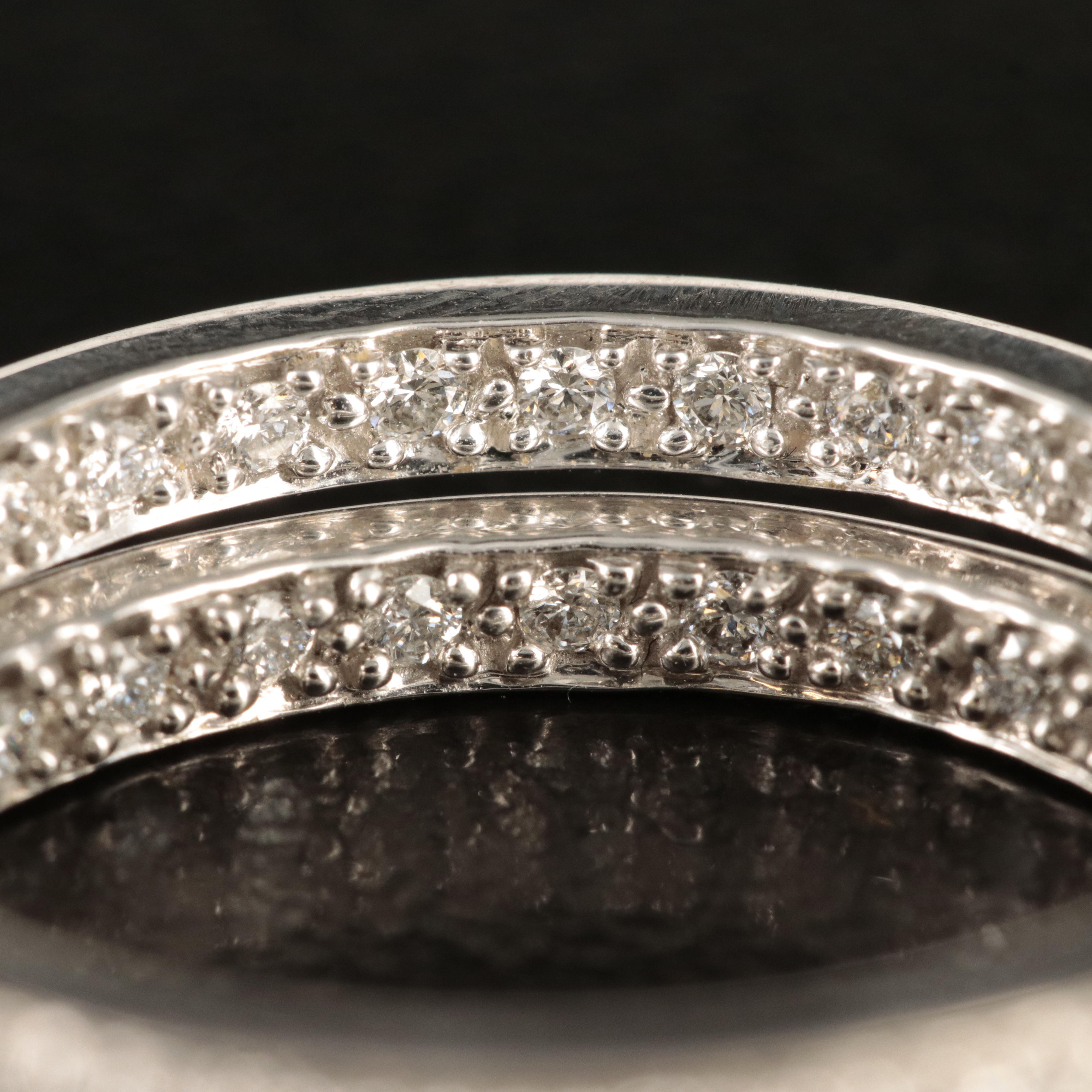 18K 0.50 CTW Diamond Inside-Out Hoop Earrings