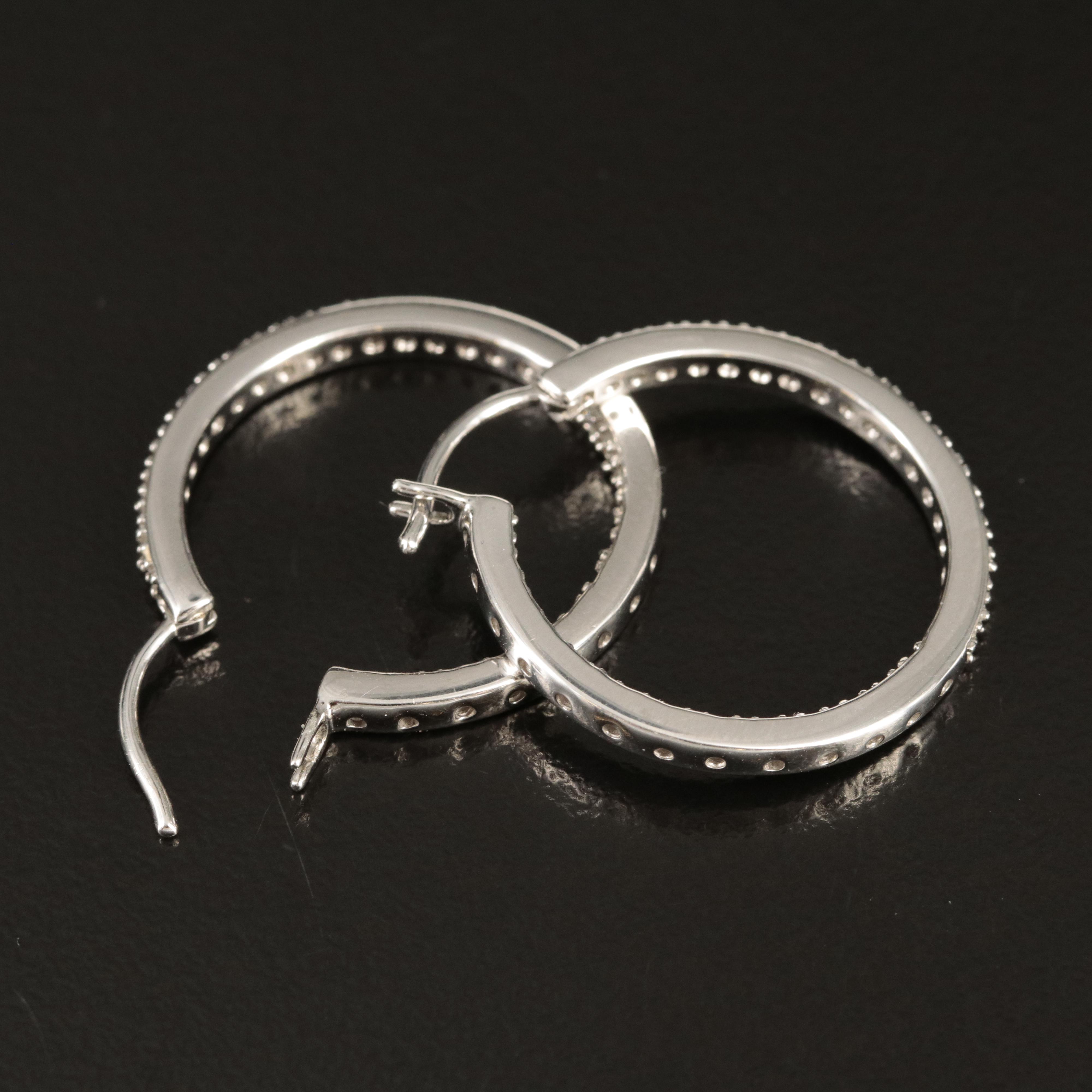 18K 0.50 CTW Diamond Inside-Out Hoop Earrings