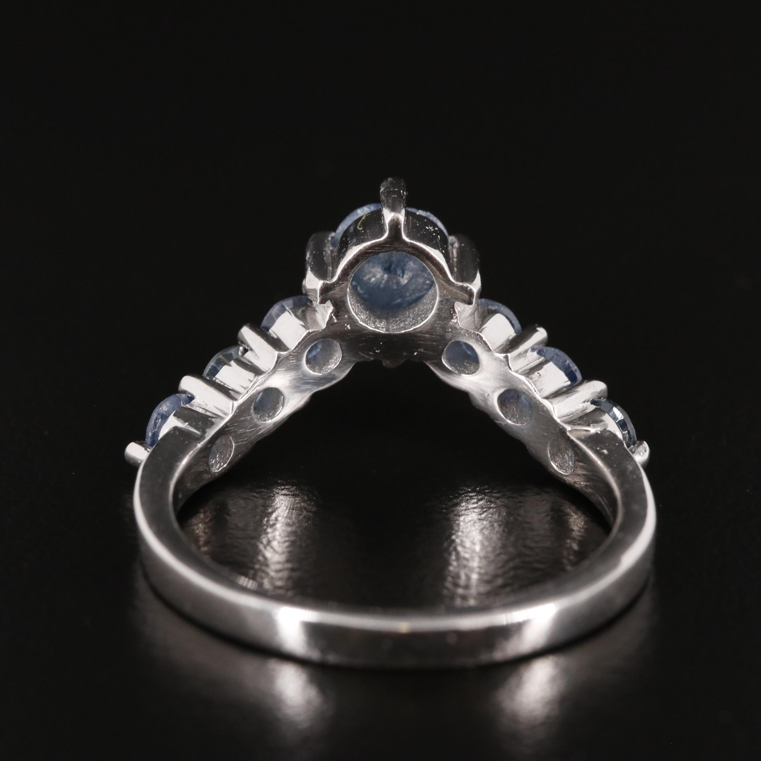 Sterling Sapphire Chevron Band